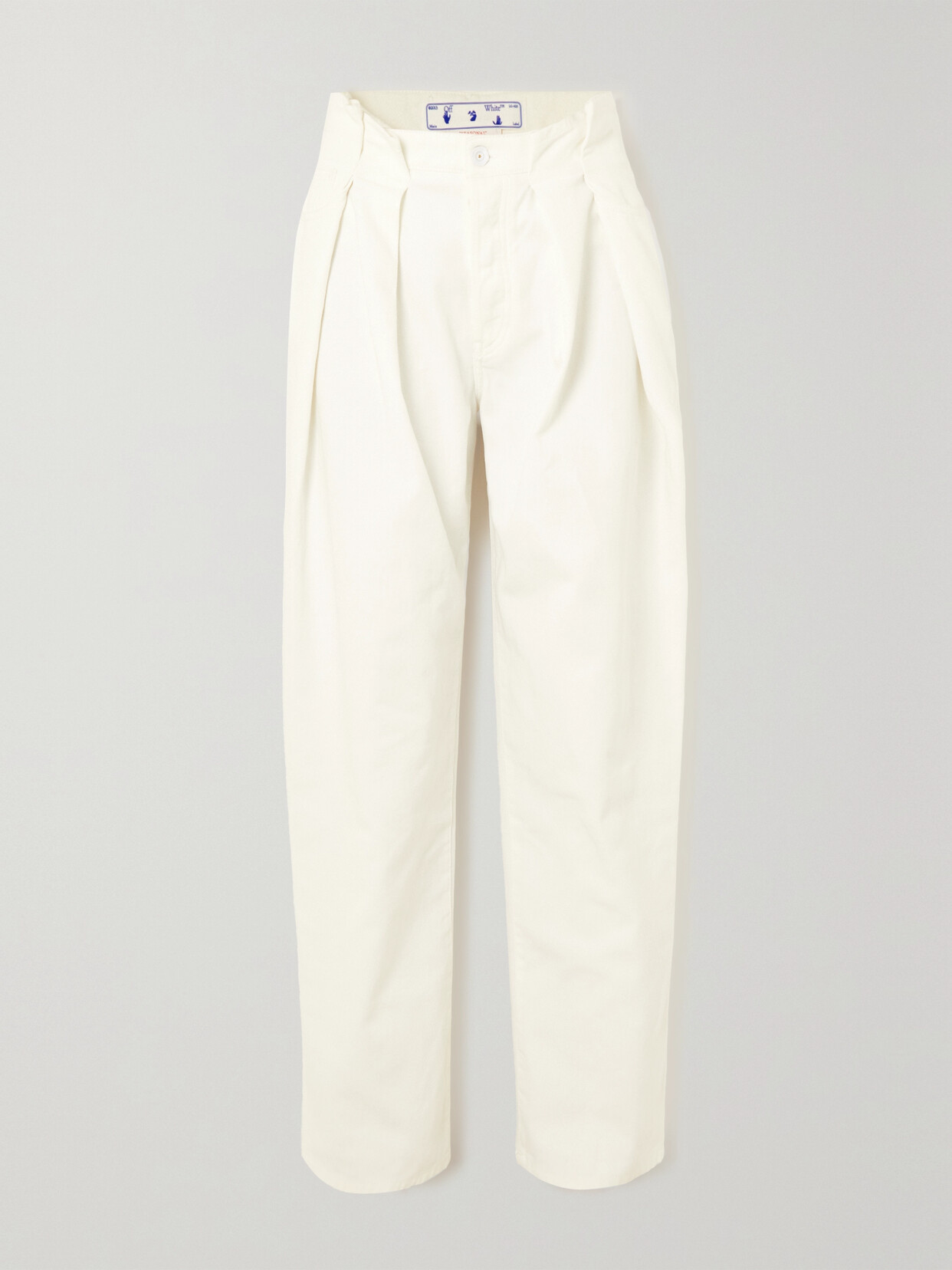 OFF-WHITE ABLOHLAND PLEATED MID-RISE STRAIGHT-LEG JEANS