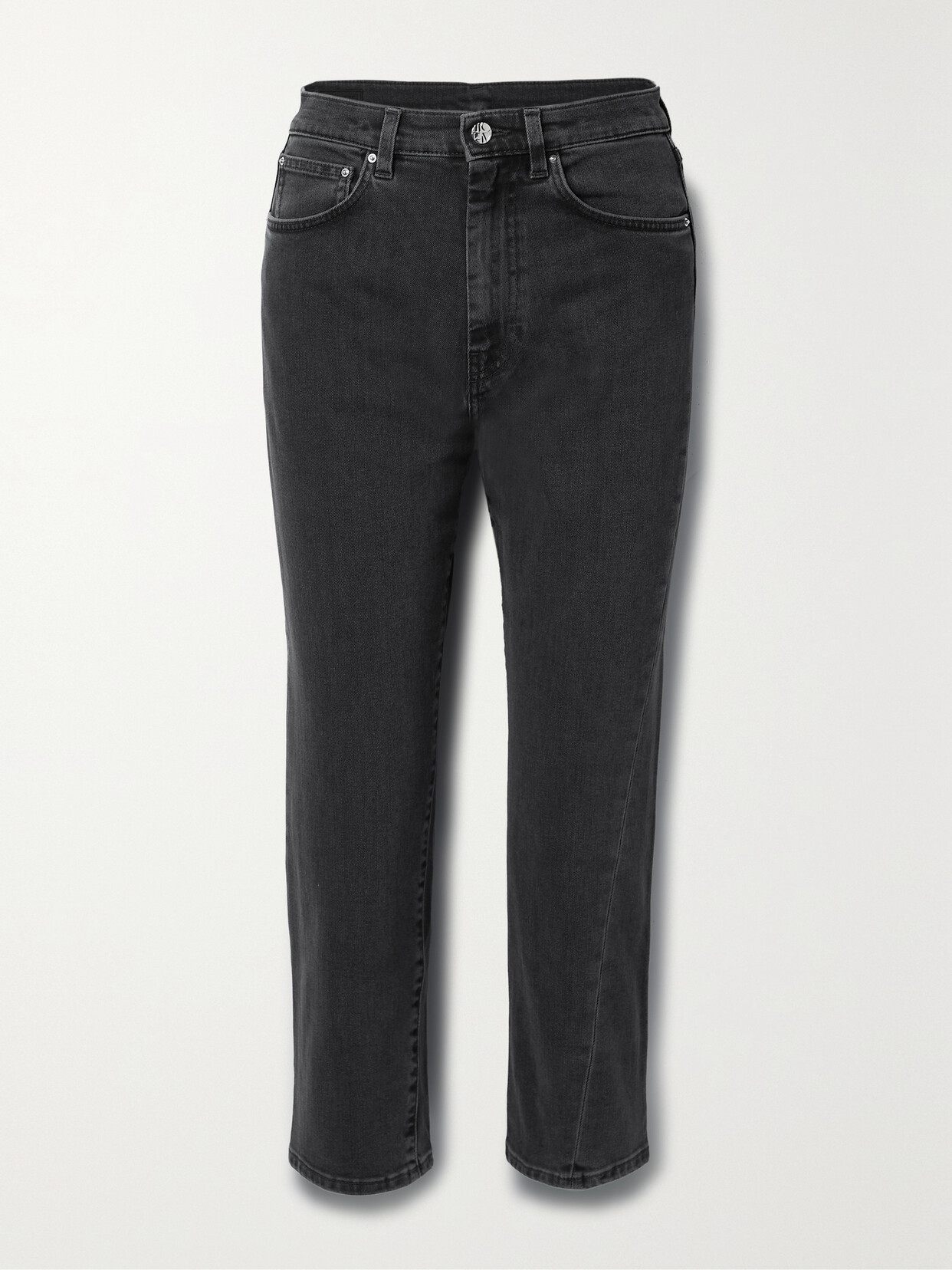 Totême High-rise Straight-leg Organic Jeans In Gray