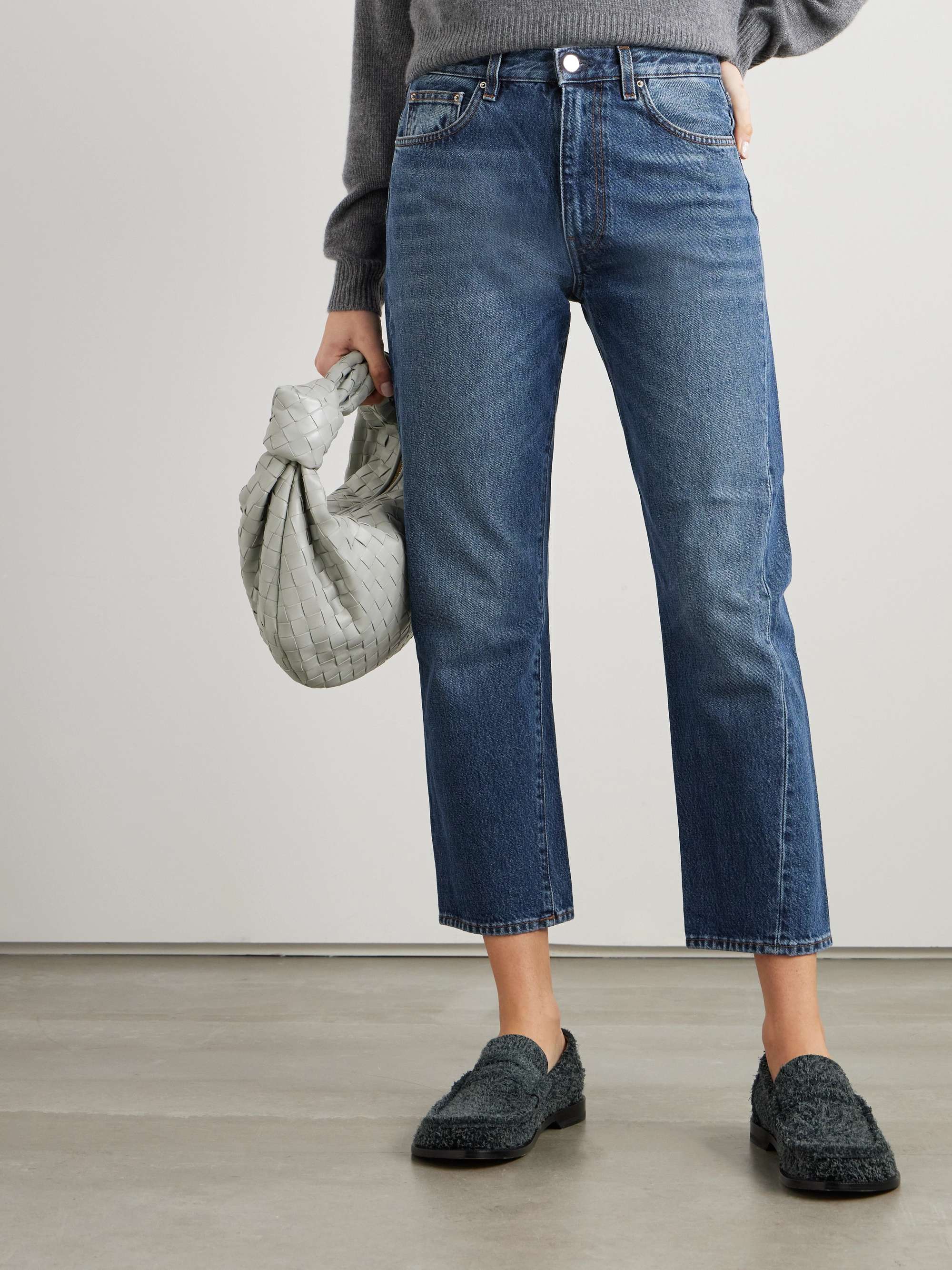 TOTEME Twisted Seam high-rise straight-leg organic jeans