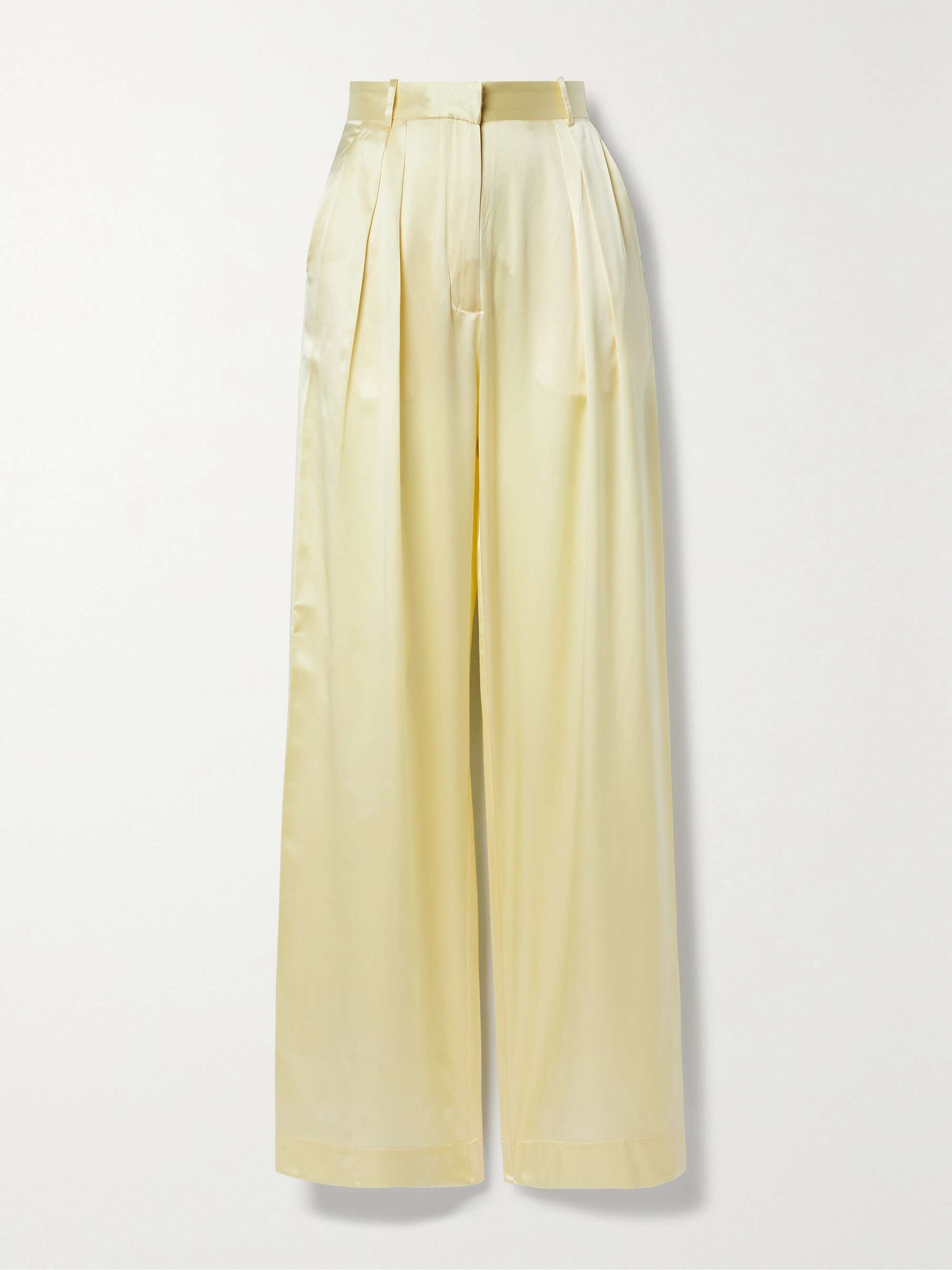 MICHAEL LO SORDO Pleated silk-satin wide-leg pants | NET-A-PORTER