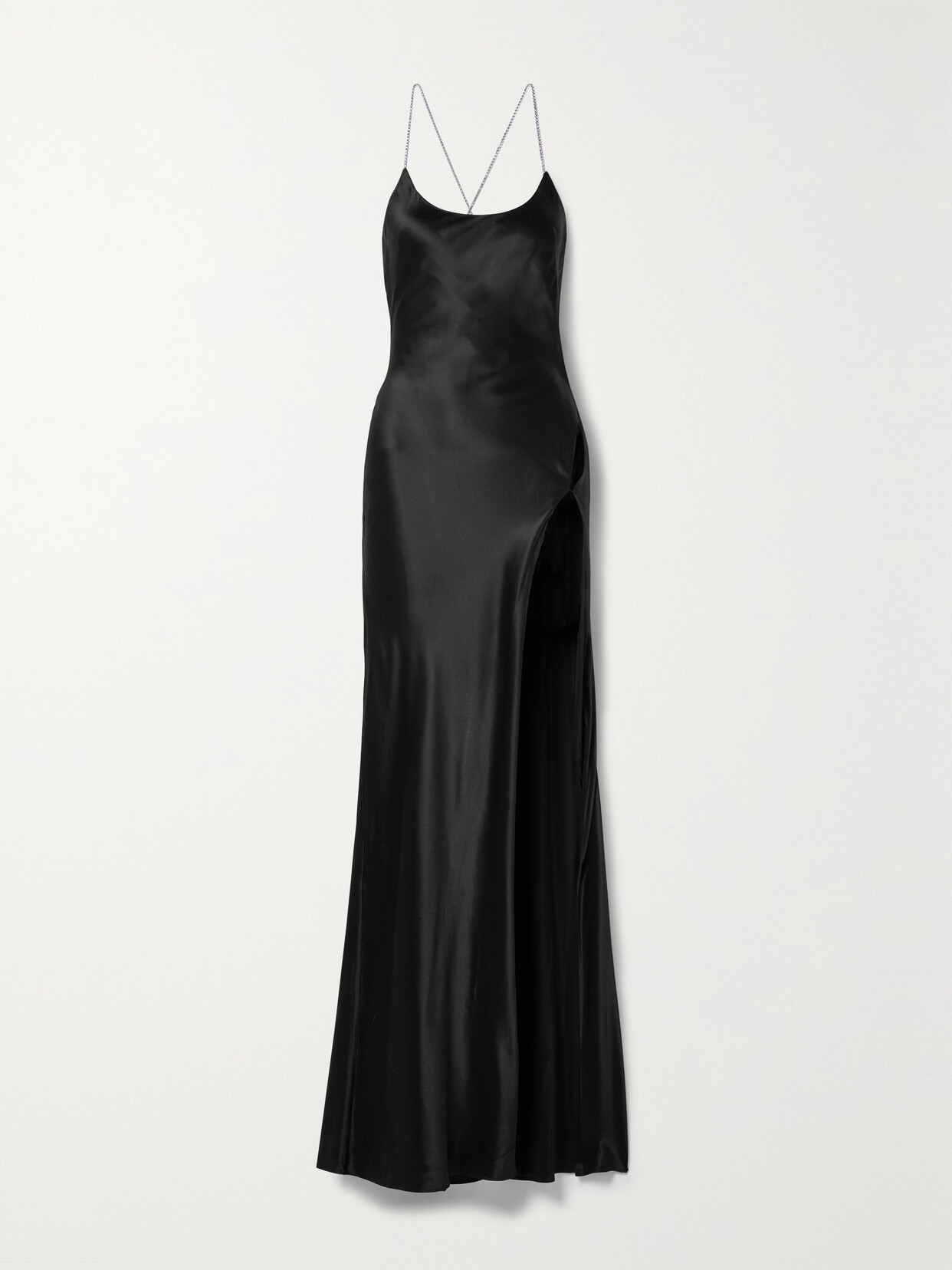 Michael Lo Sordo Crystal-embellished Silk-satin Gown - Black