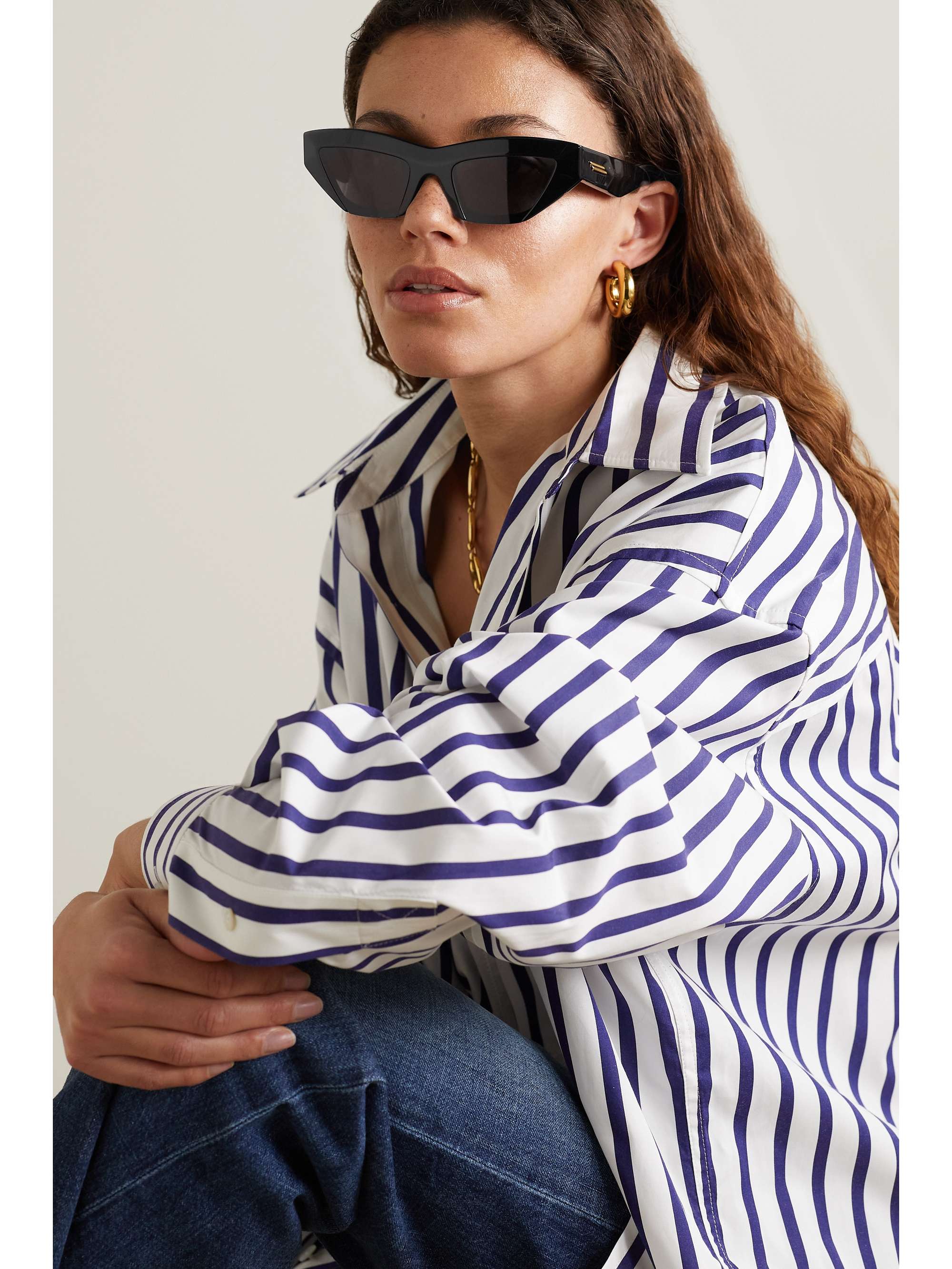 BOTTEGA VENETA EYEWEAR Edgy cat-eye acetate sunglasses | NET-A-PORTER