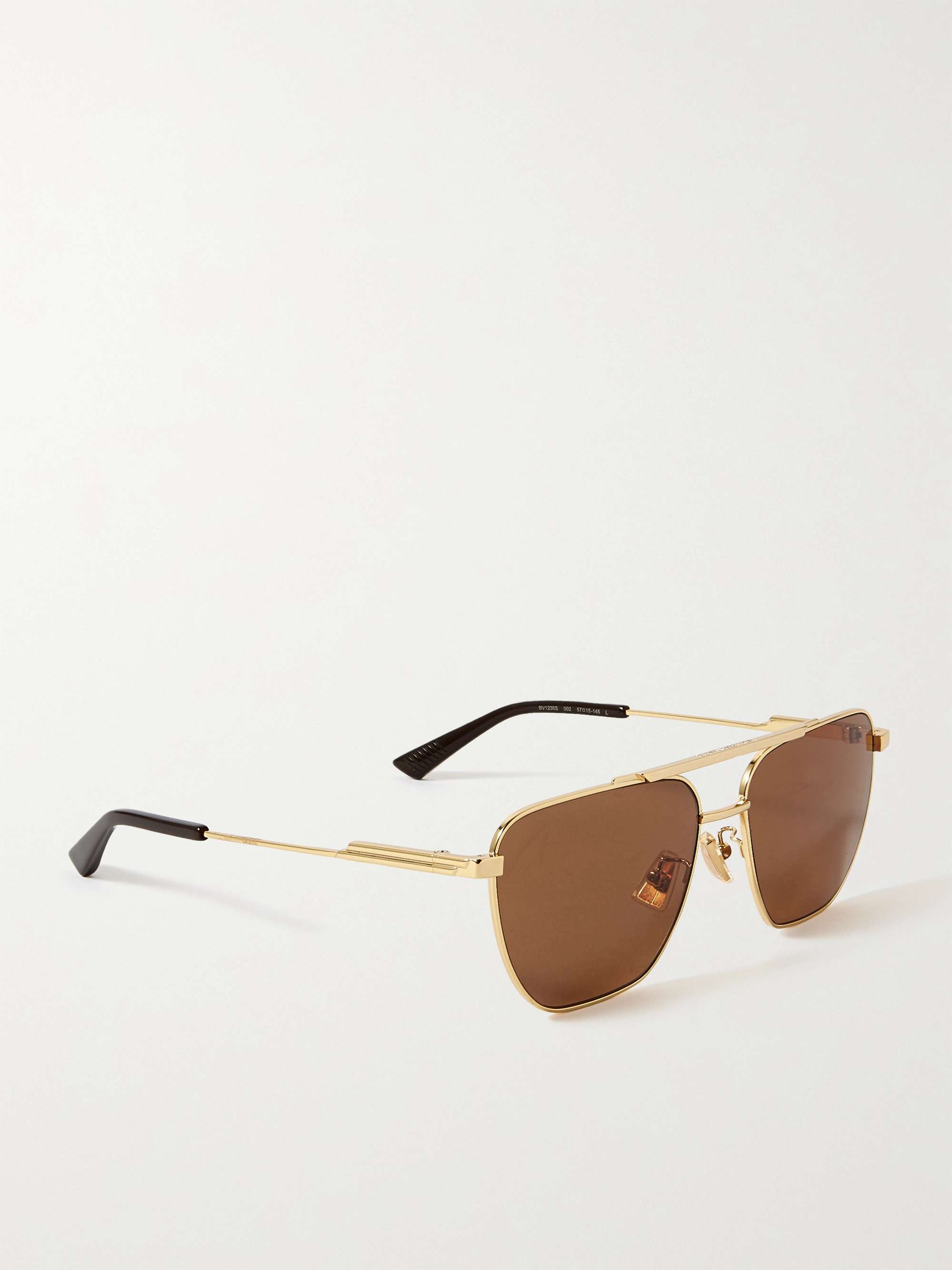 BOTTEGA VENETA EYEWEAR Original aviator-style gold-tone sunglasses
