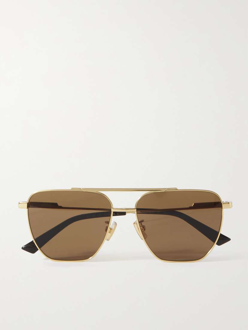 Bottega Veneta Eyewear Original Aviator-style Gold-tone Sunglasses