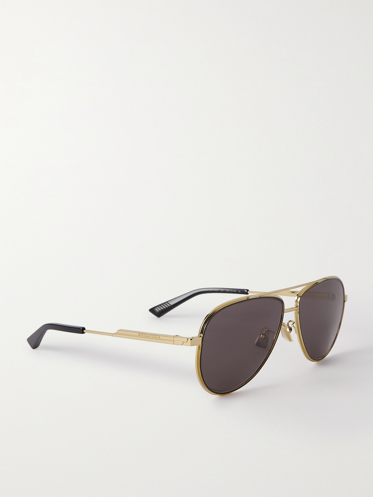 Shop Bottega Veneta Aviator-style Gold-tone Sunglasses