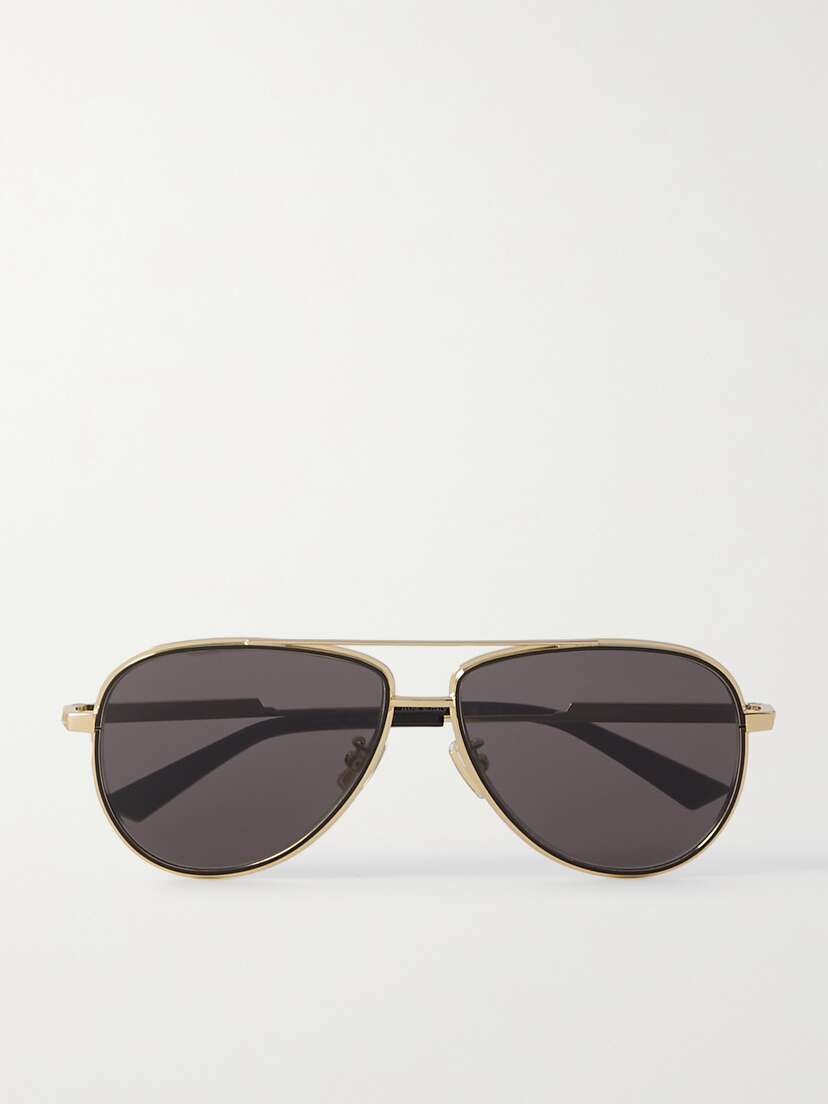 Bottega Veneta Eyewear Aviator-style Gold-tone Sunglasses