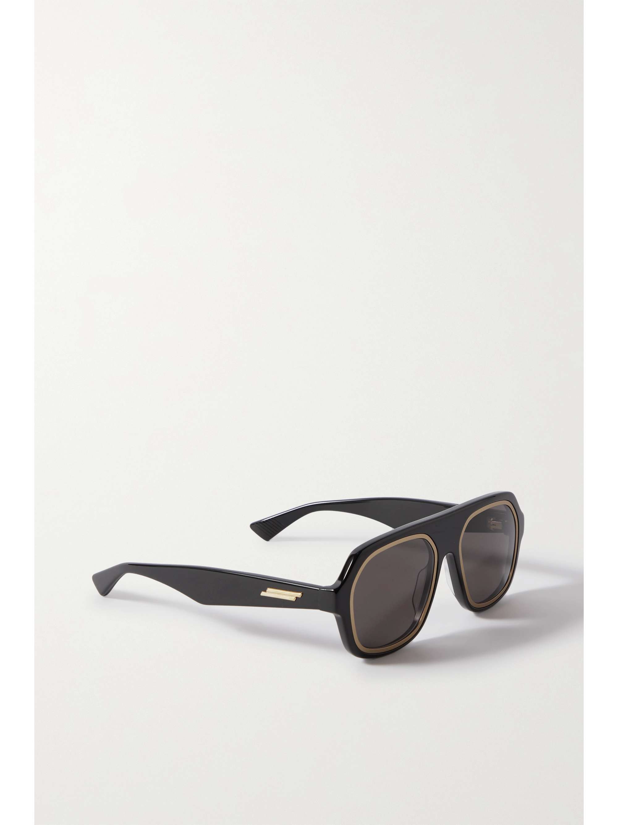 BOTTEGA VENETA EYEWEAR Aviator-style acetate and gold-tone sunglasses