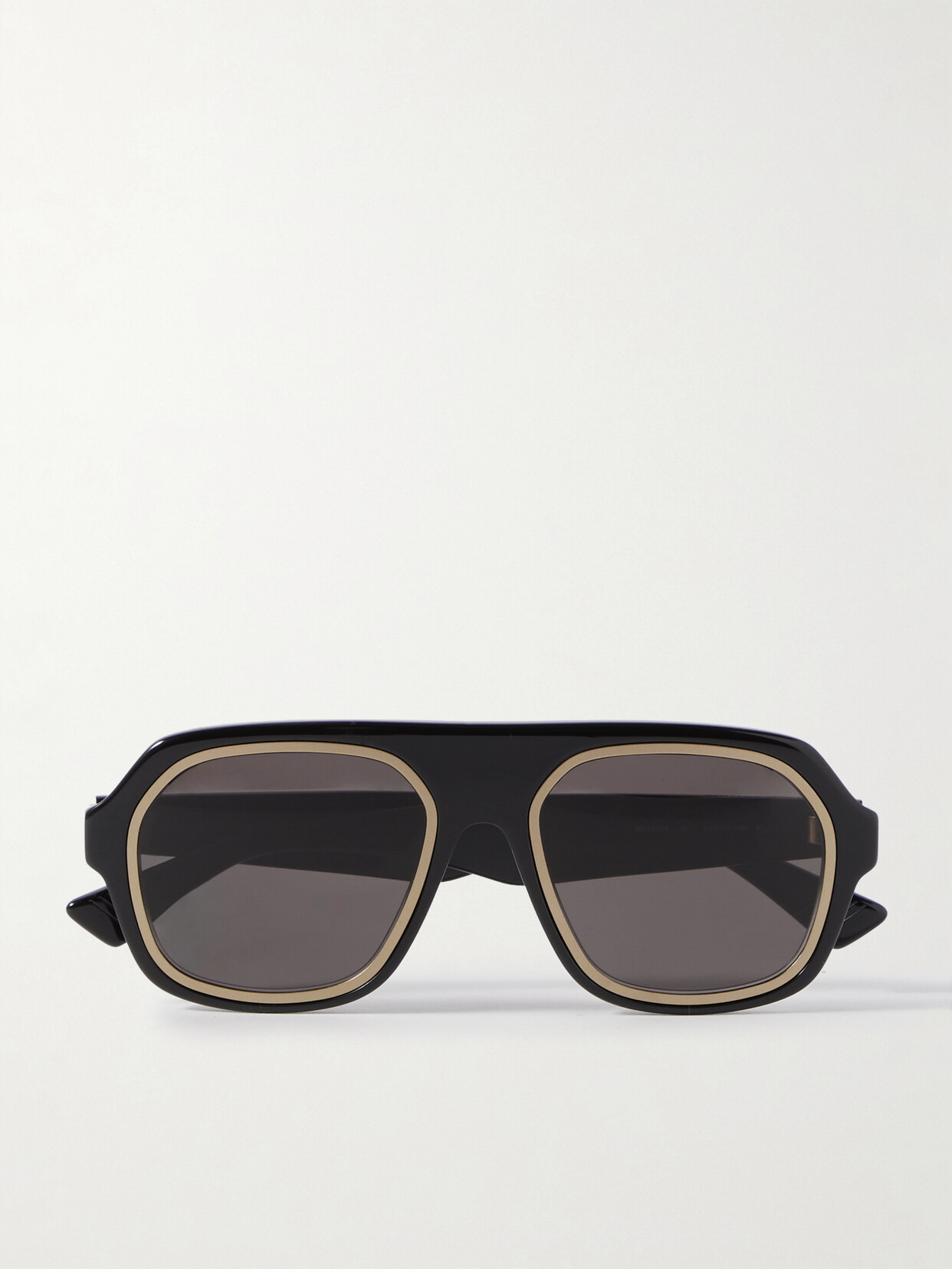 Bottega Veneta Eyewear - Aviator-style Acetate And Gold-tone Sunglasses - Black