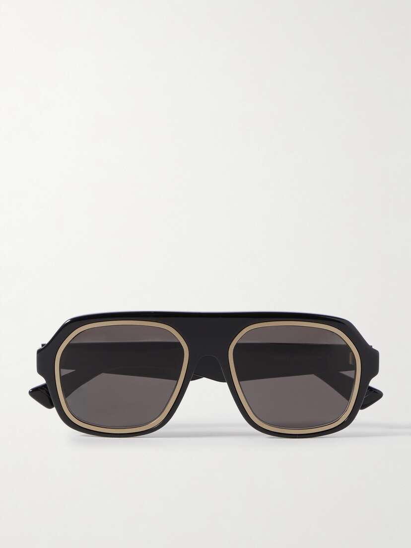 Bottega Veneta Eyewear Aviator-style Acetate And Gold-tone Sunglasses