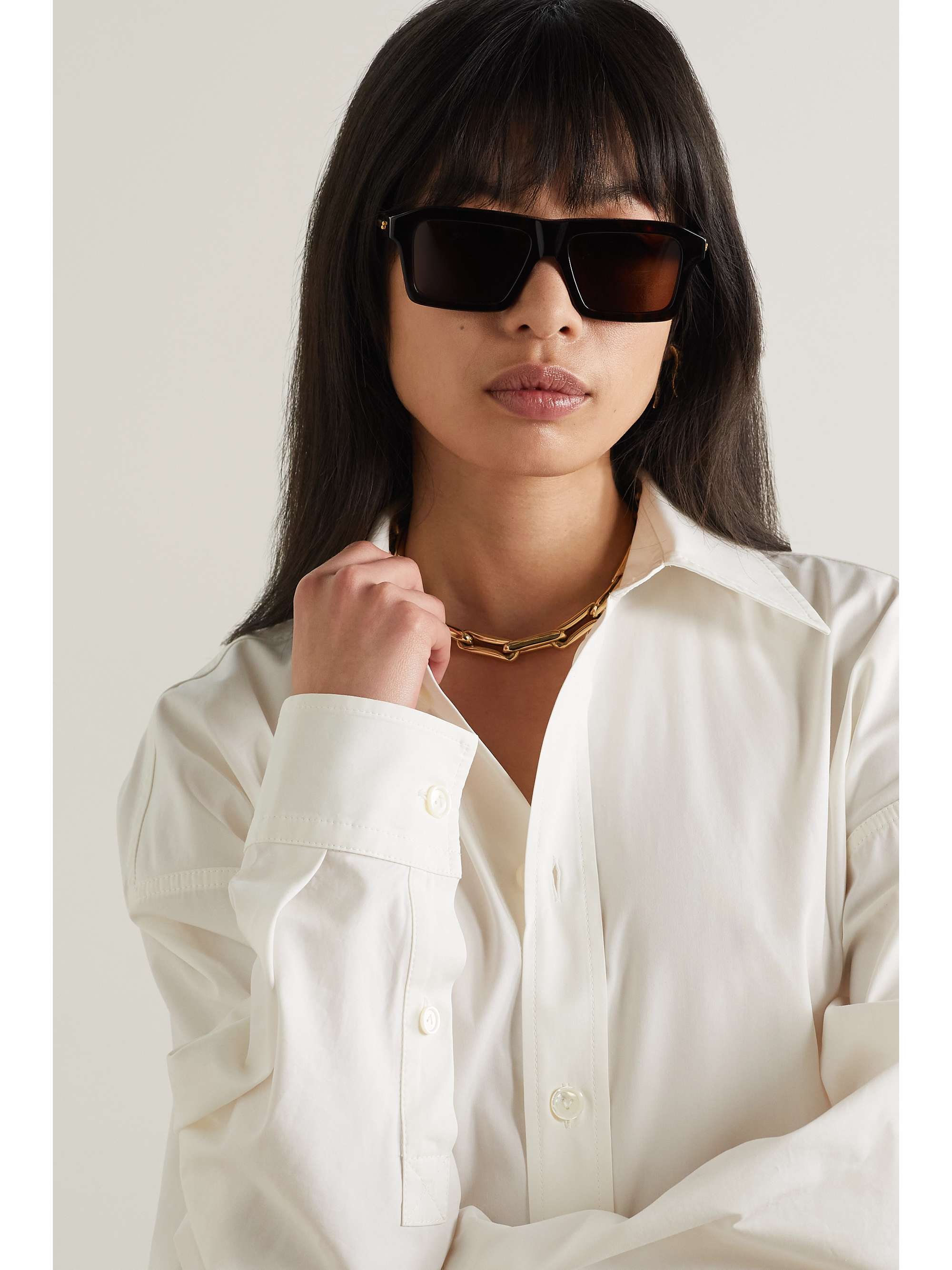 BOTTEGA VENETA EYEWEAR Square-frame recycled acetate sunglasses