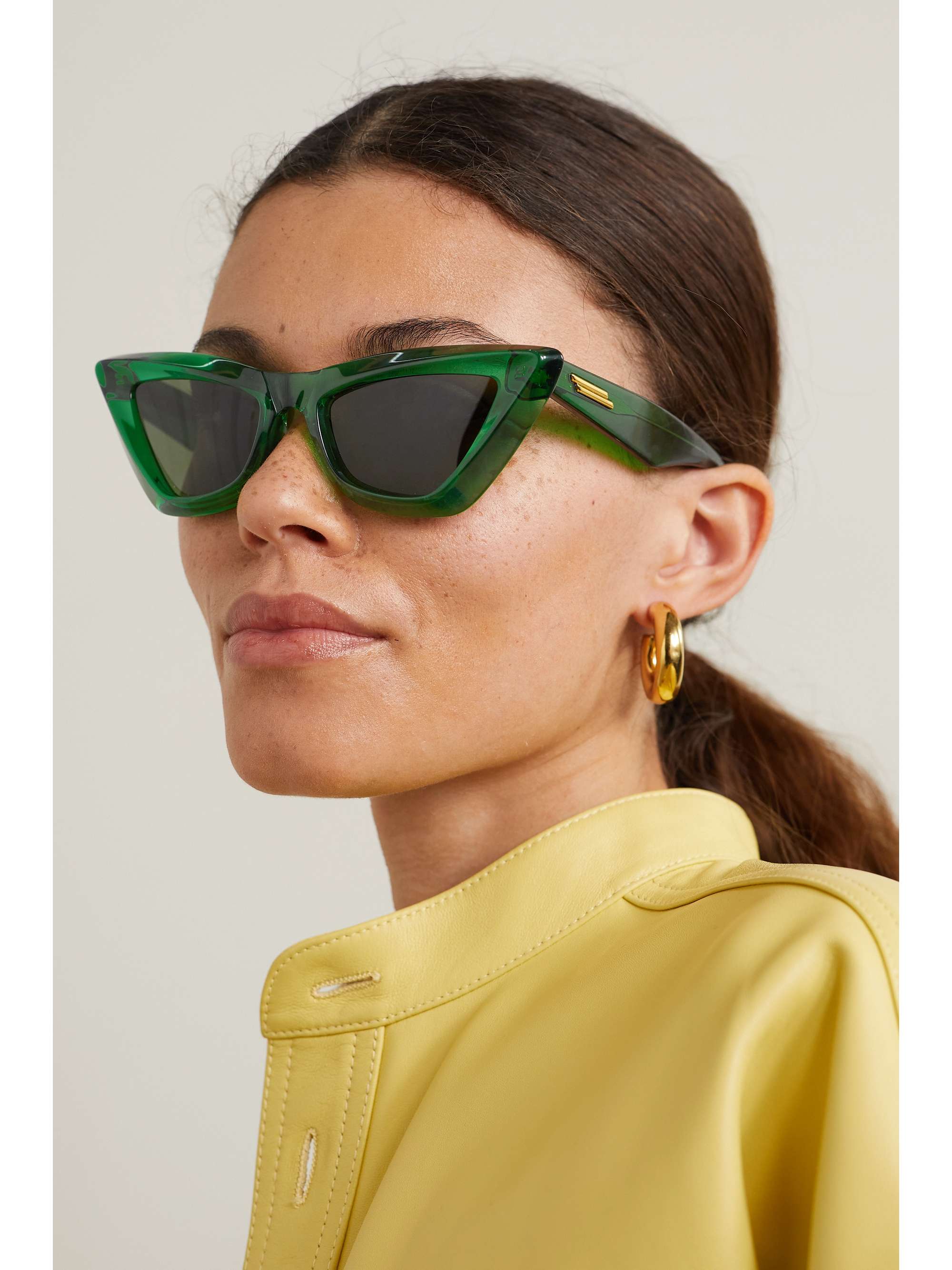 Bottega Veneta Earrings Women Leather Green