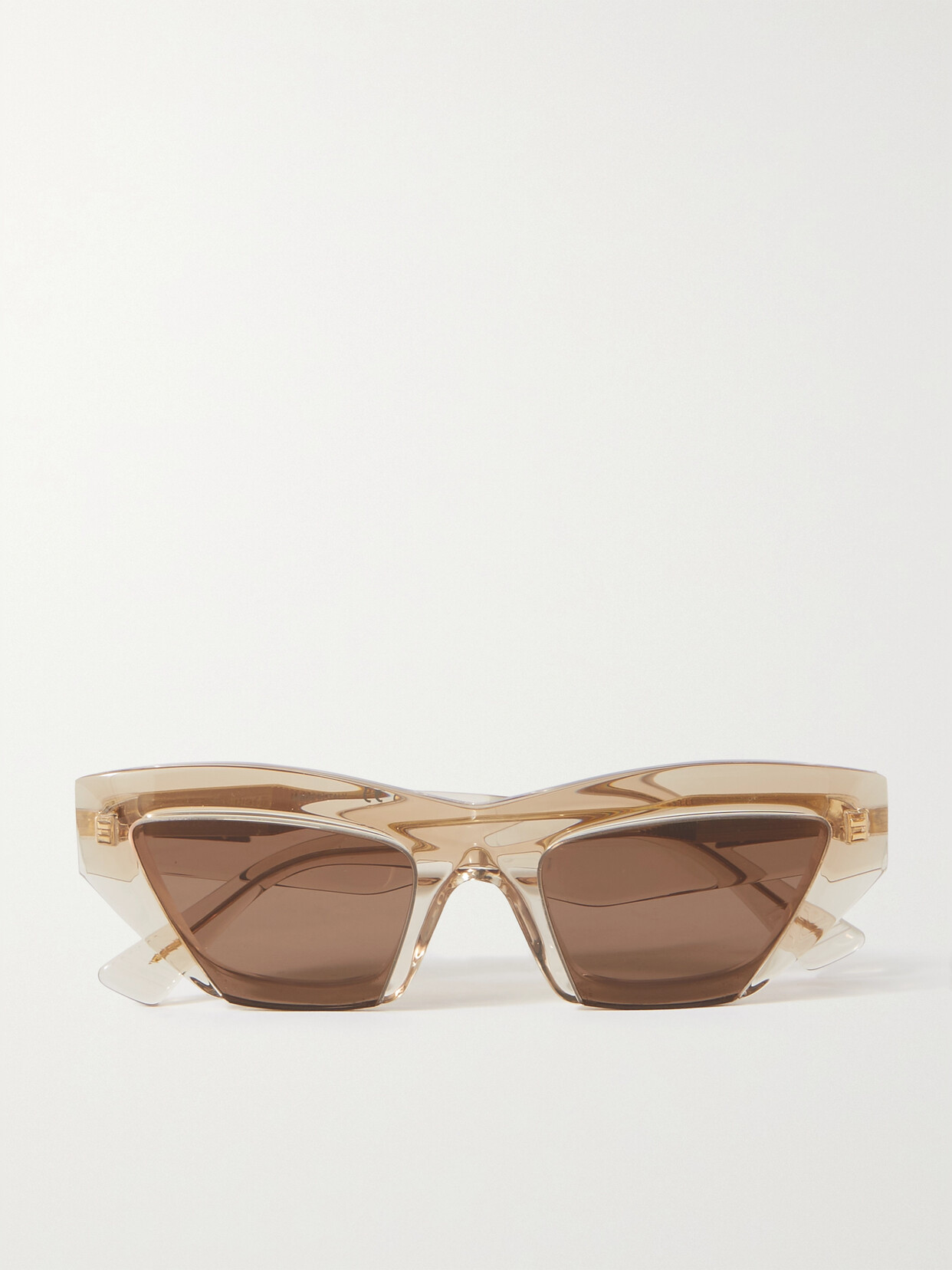 Bottega Veneta Cat-eye Recycled-acetate And Gold-tone Sunglasses In Neutrals