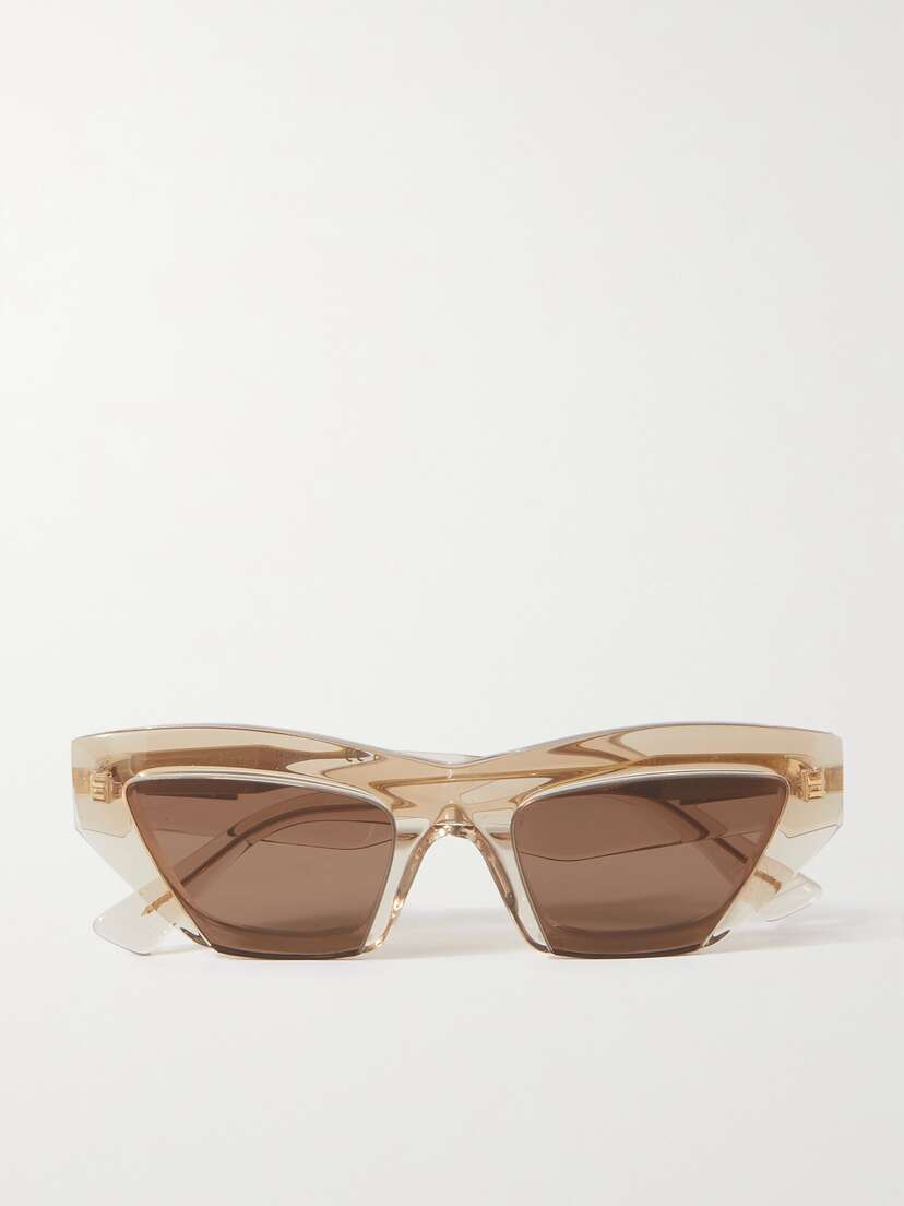 Bottega Veneta Eyewear Edgy Cat-eye Recycled-acetate And Gold-tone Sunglasses