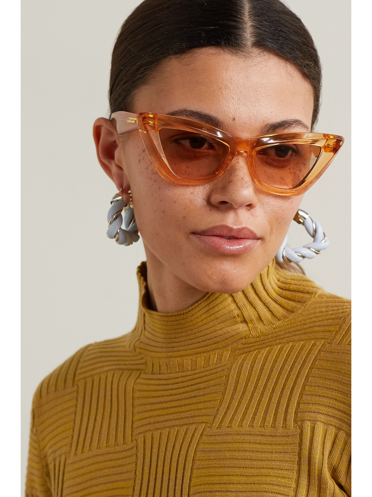 BOTTEGA VENETA EDGY CAT-EYE RECYCLED-ACETATE SUNGLASSES