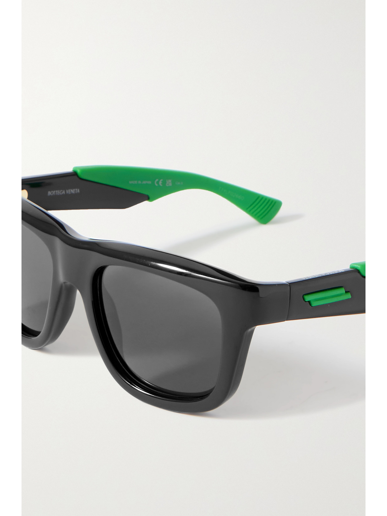 BOTTEGA VENETA SQUARE-FRAME RUBBER AND ACETATE SUNGLASSES