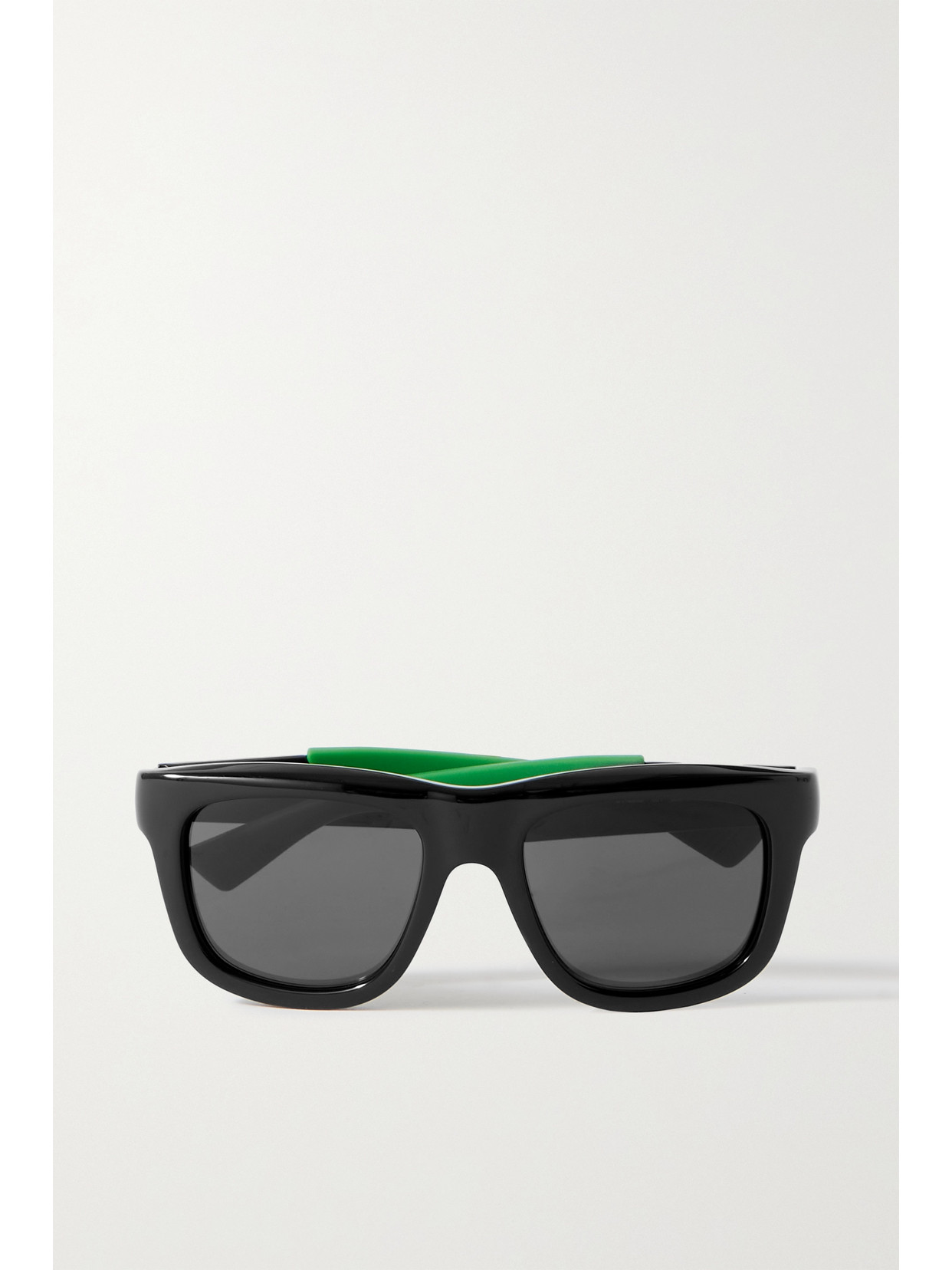 BOTTEGA VENETA SQUARE-FRAME RUBBER AND ACETATE SUNGLASSES