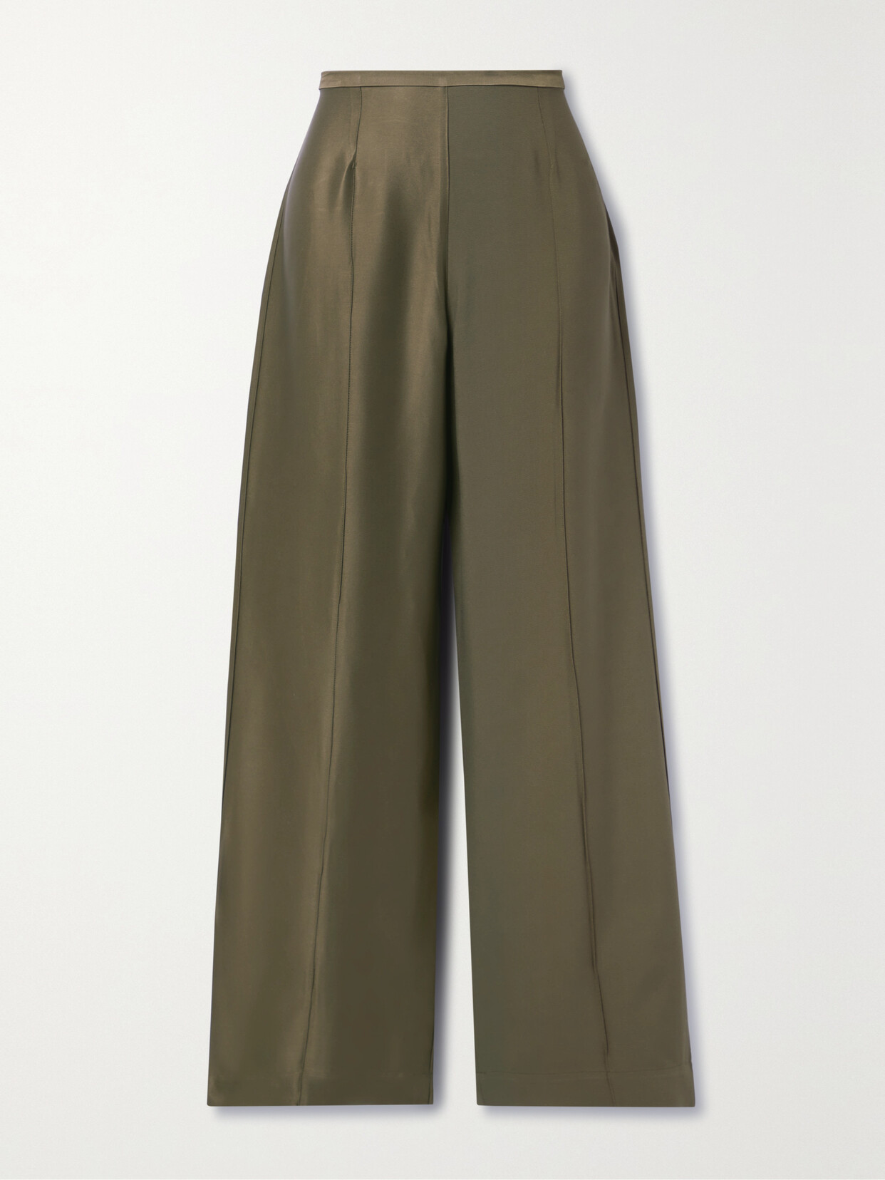 Taller Marmo Eclipse Paneled Satin And Crepe Wide-leg Pants