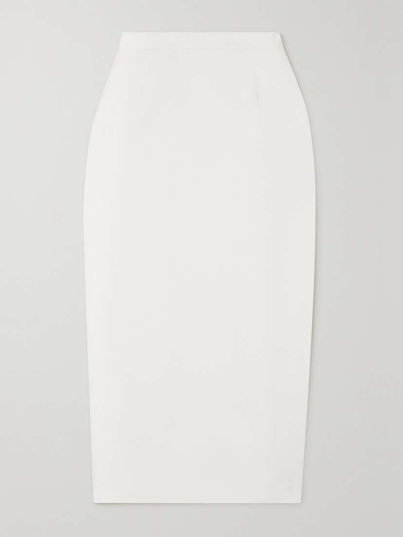 Alessandra Rich Wool-crepe Midi Skirt