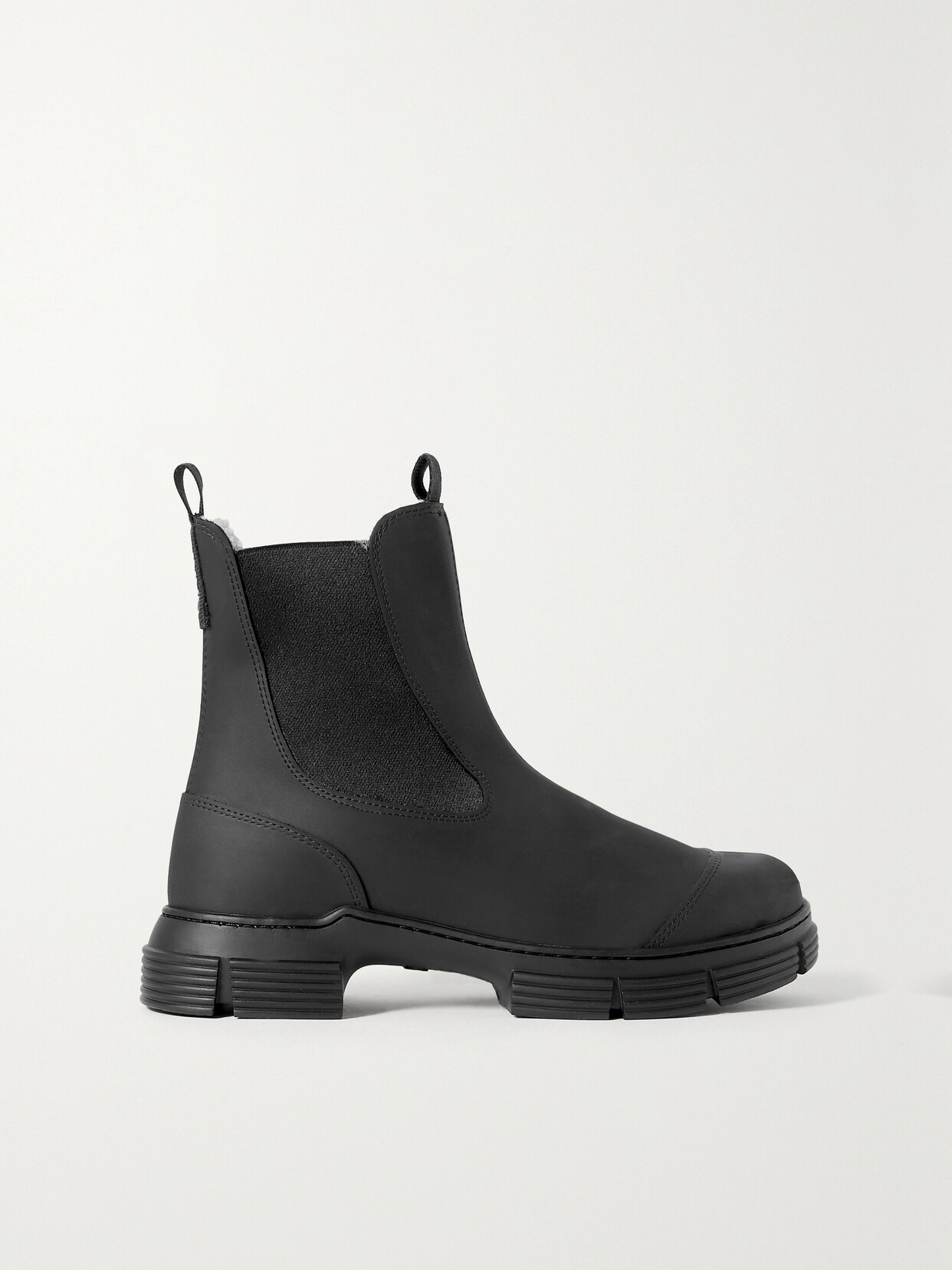 Shop Ganni Recycled Rubber Chelsea Boots In Black