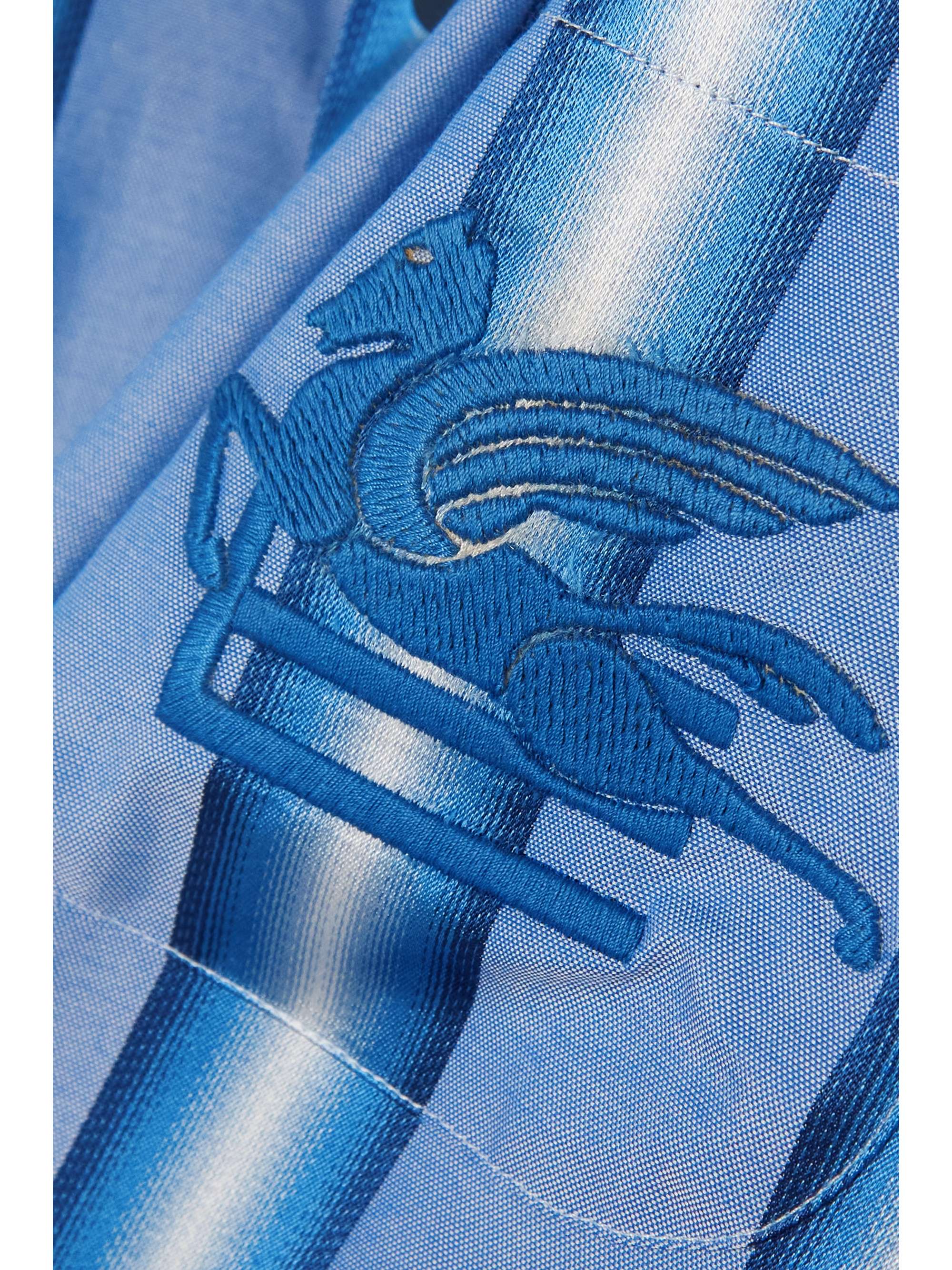 ETRO Oversized embroidered striped cotton and silk-blend shirt