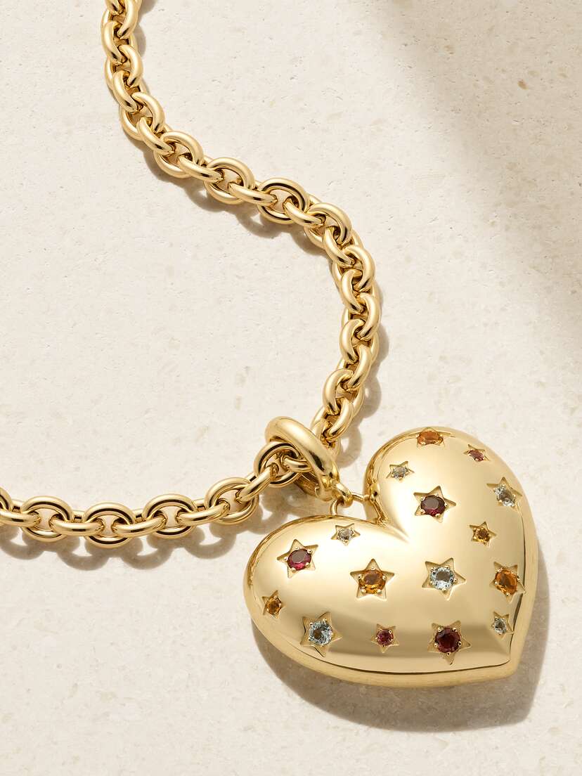 Lauren Rubinski 14-karat Gold Multi-stone Necklace