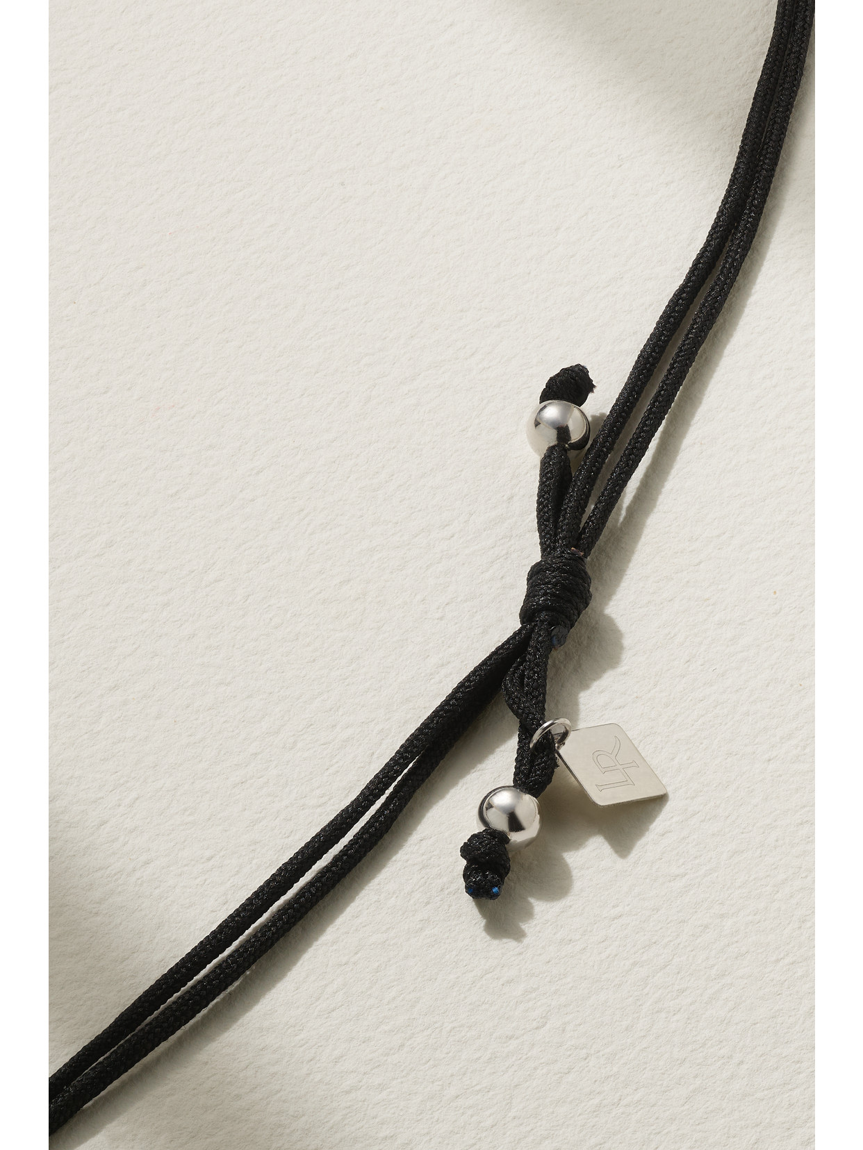 Lauren Rubinski 14-karat White Gold, Cord And Diamond Necklace In Gold