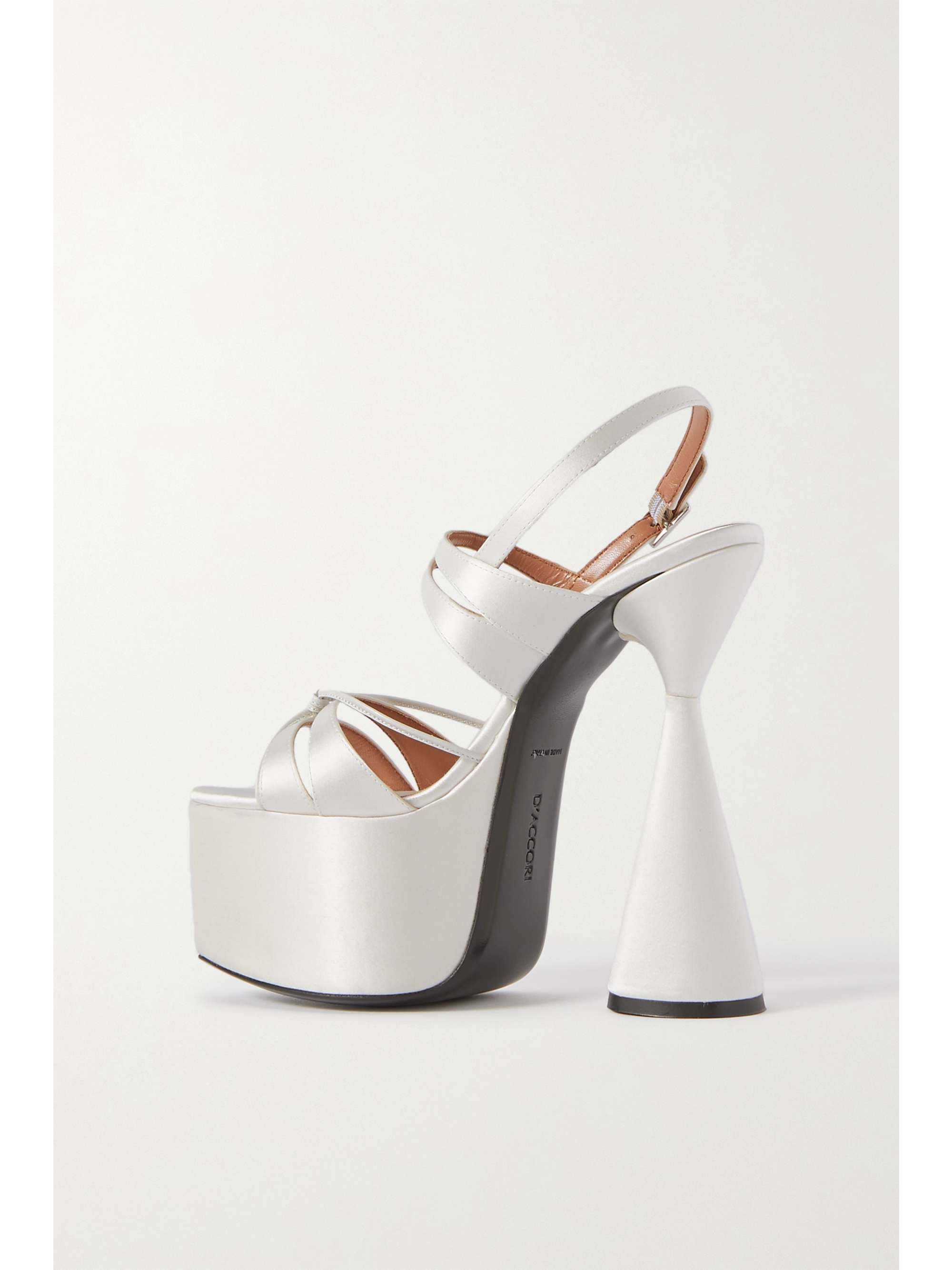 D'ACCORI Belle leather and satin platform sandals