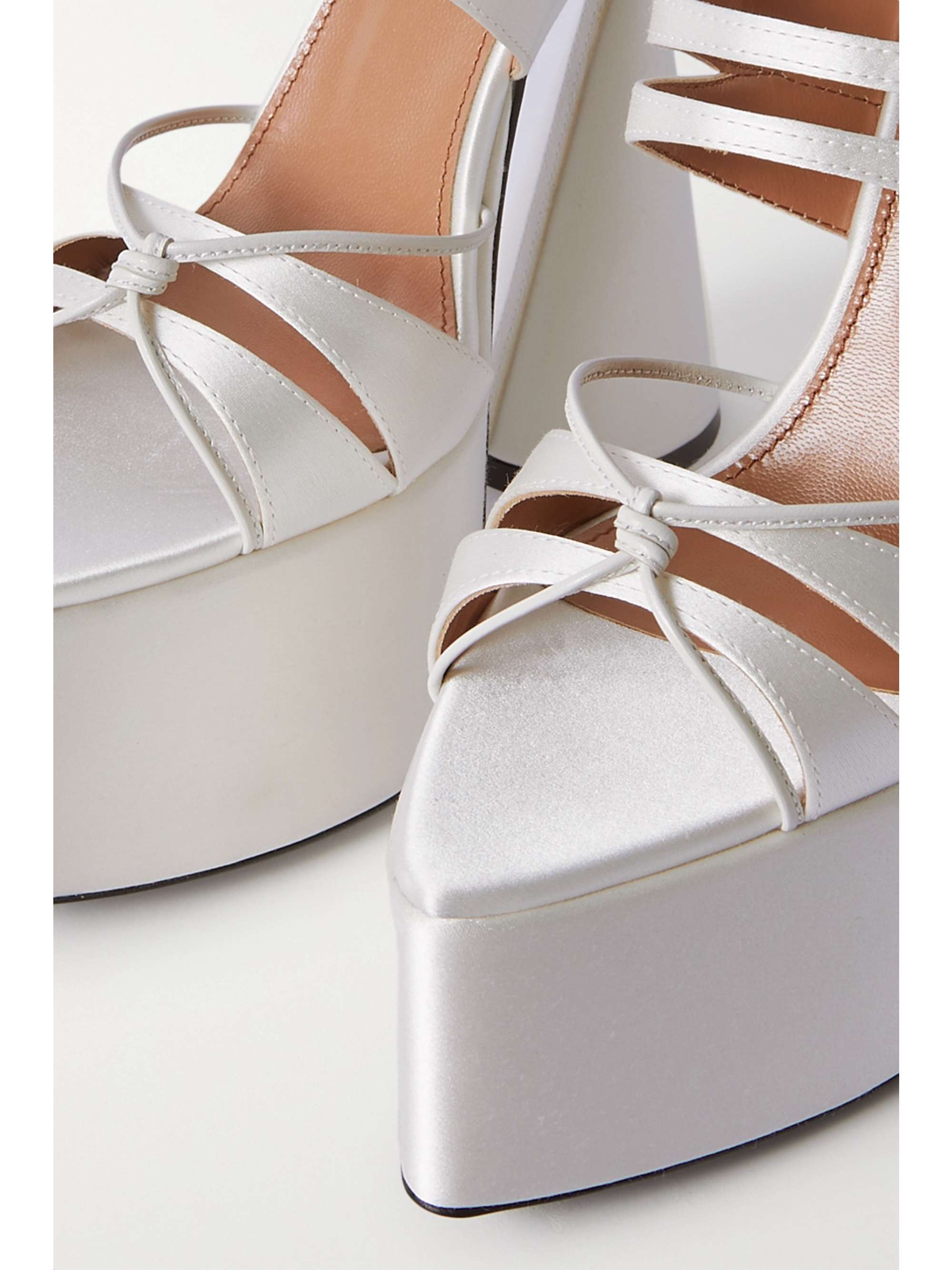 D'ACCORI Belle leather and satin platform sandals