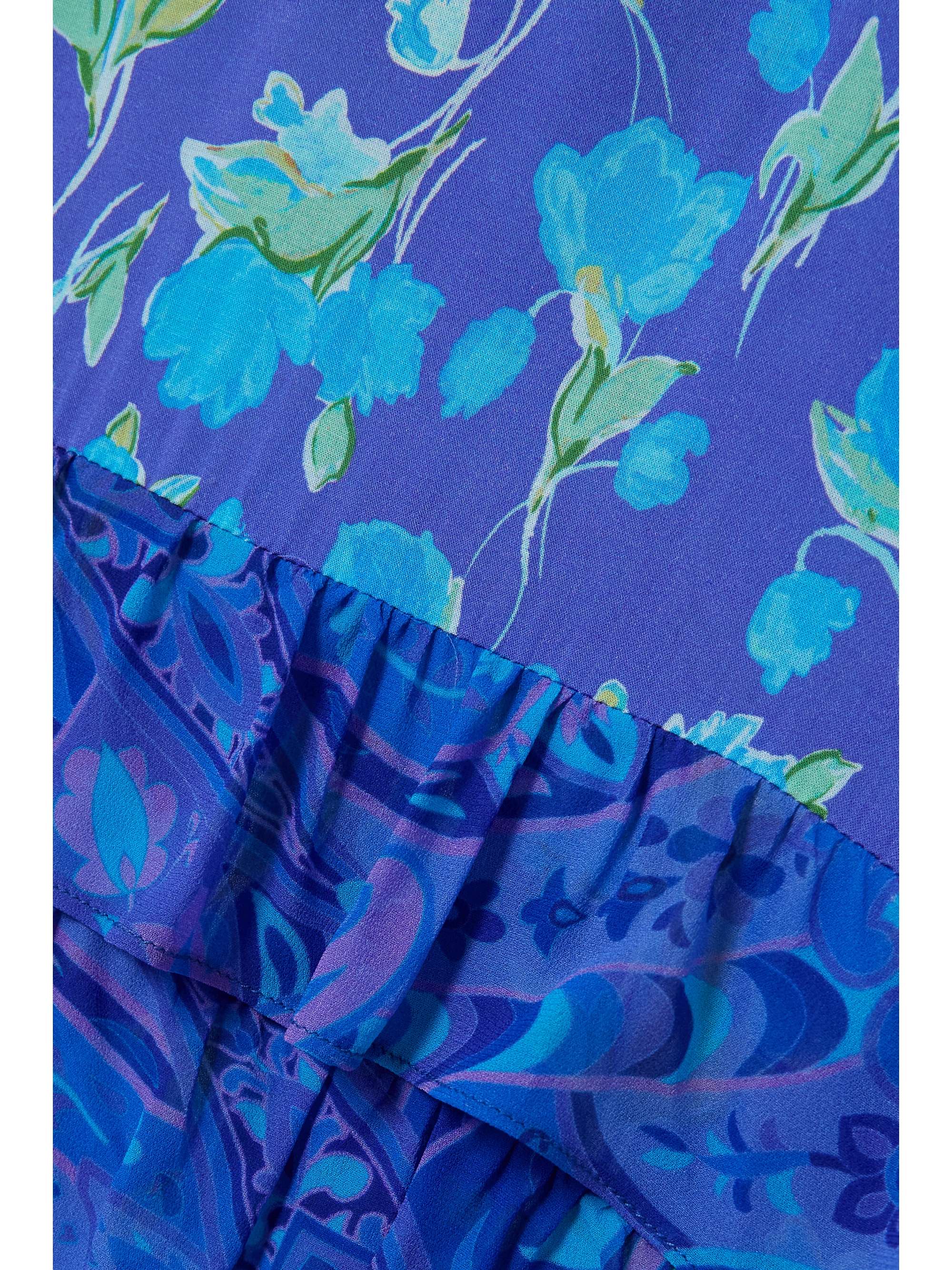 RIXO Mari ruffled tiered chiffon-trimmed floral-print voile maxi dress