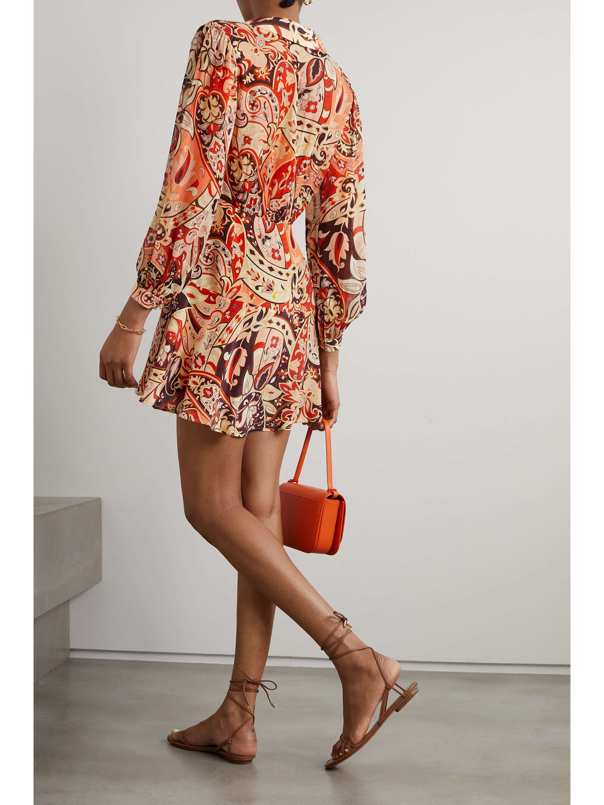RIXO Indy paisley-print silk crepe de chine mini dress