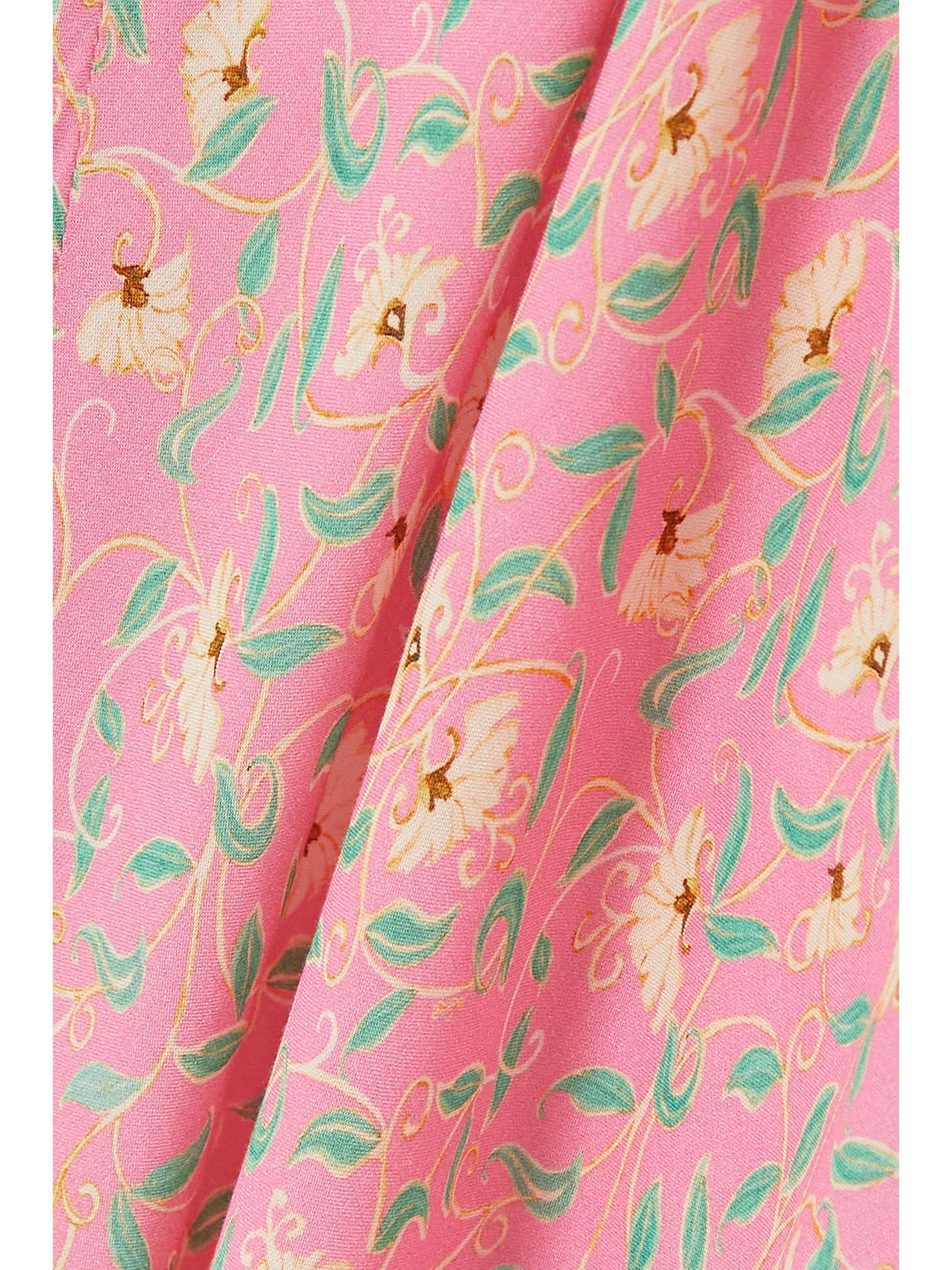 RIXO Olimani tie-detailed floral-print crepe de chine midi dress