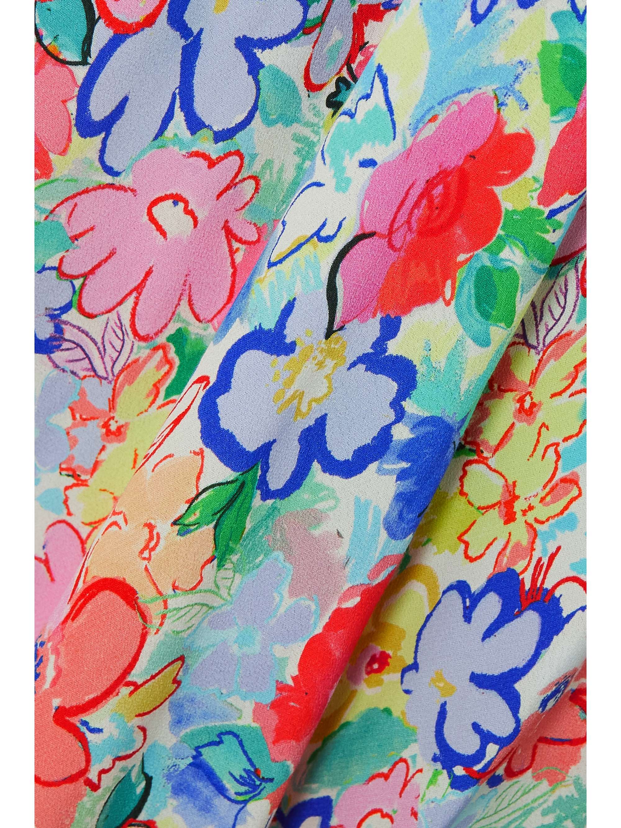 RIXO Lanie tie-detailed floral-print crepe de chine midi dress
