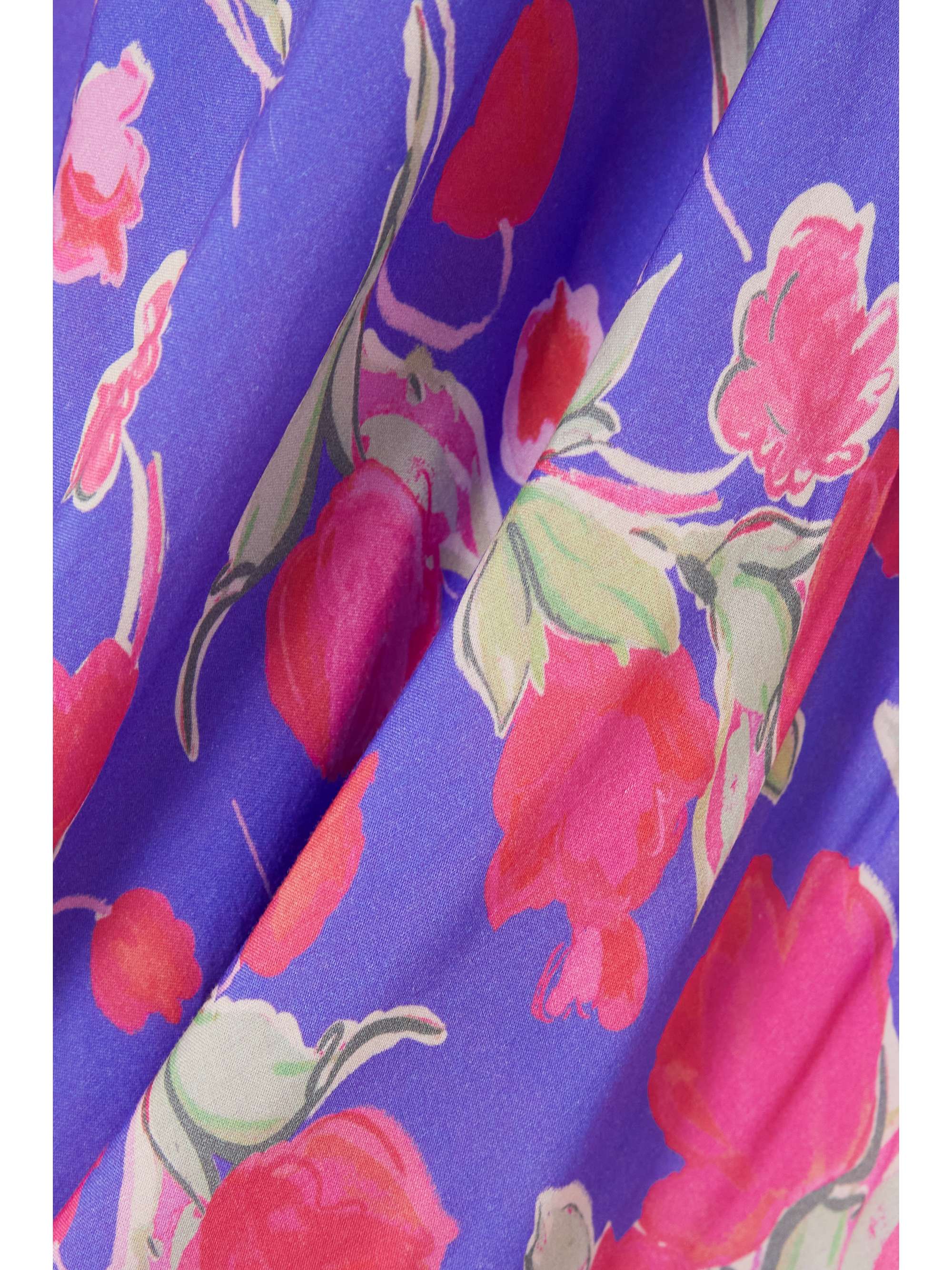 RIXO Venice lace-trimmed floral-print crepe de chine midi dress