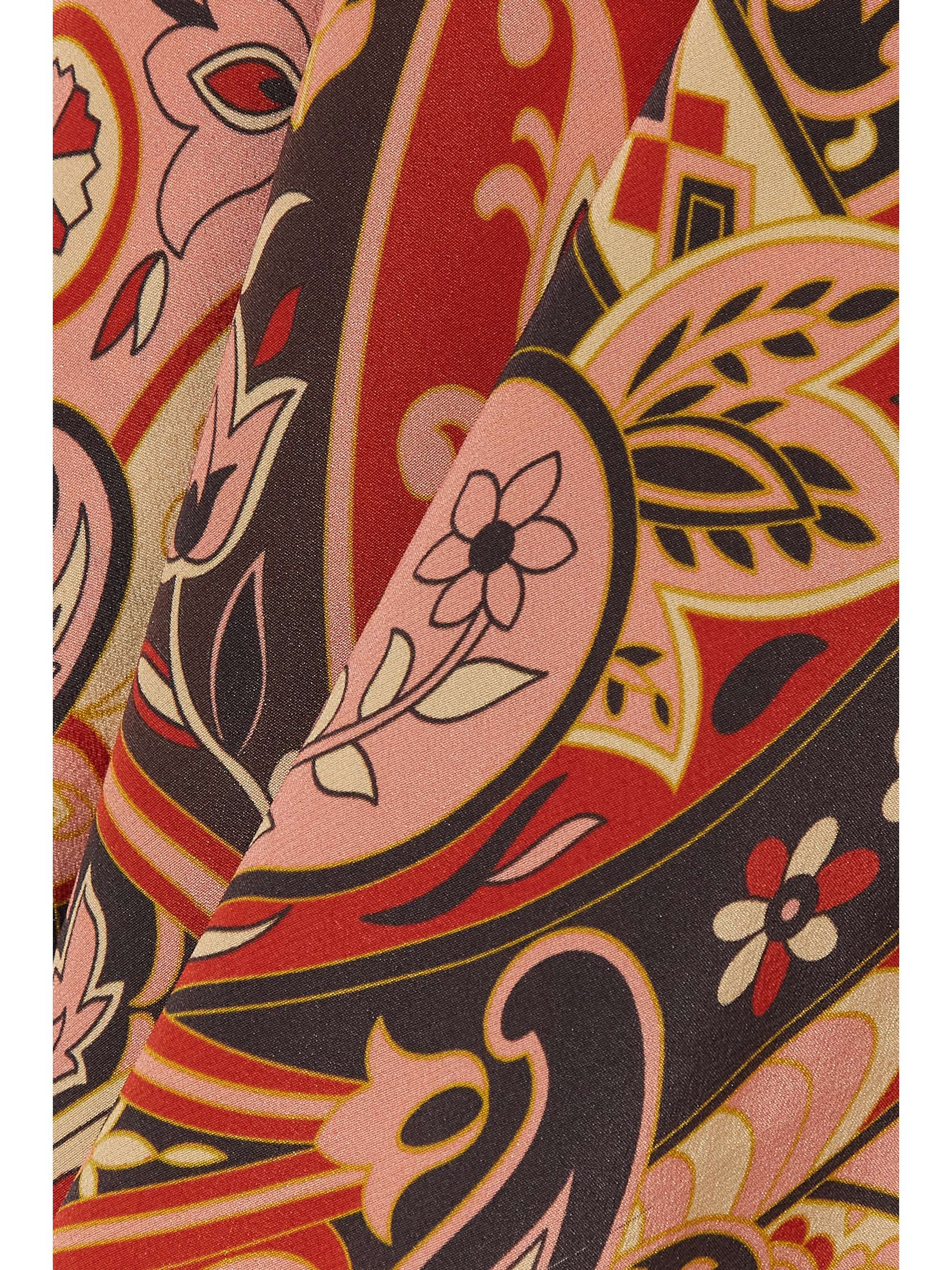 RIXO Kamilla cutout paisley-print silk crepe de chine maxi dress