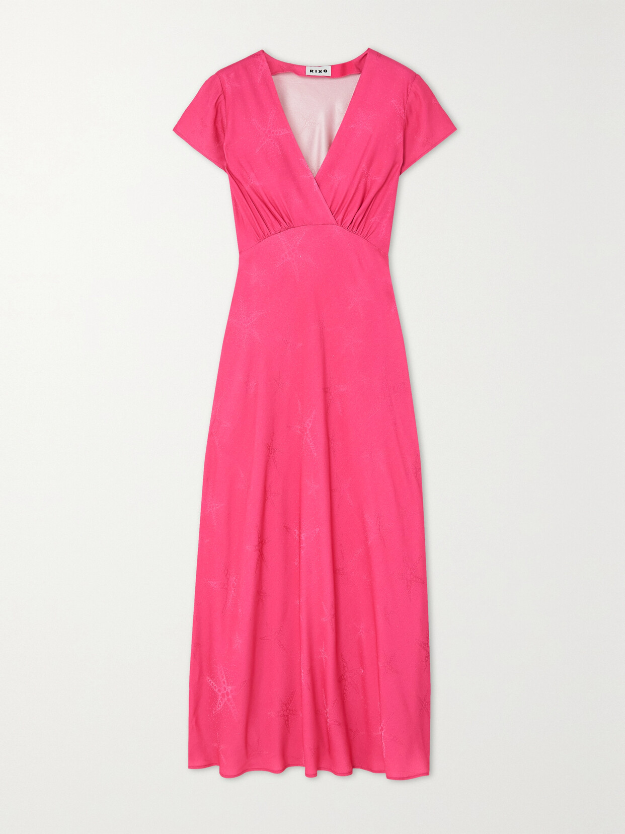 RIXO - Clarissa Satin-jacquard Midi Dress - Pink