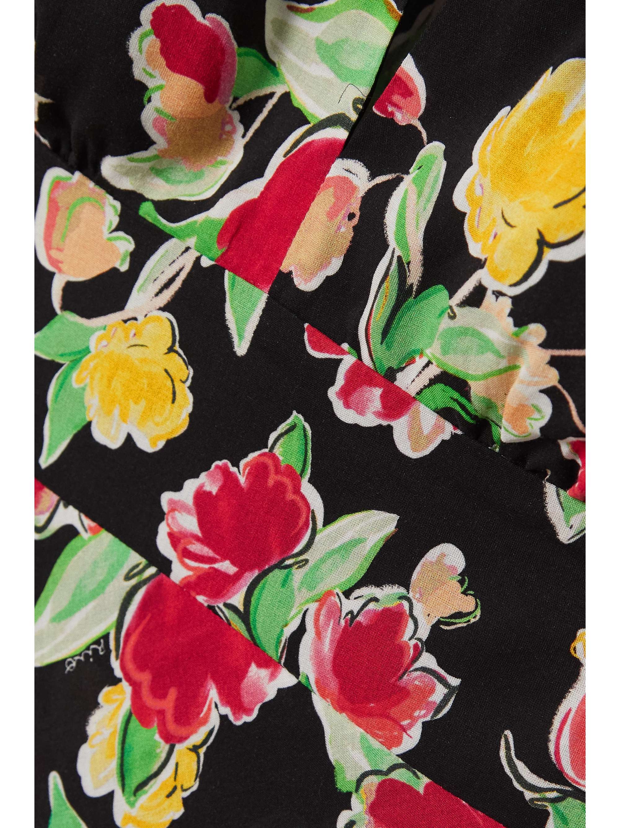 RIXO Marisa tie-detailed floral-print crepe de chine midi dress