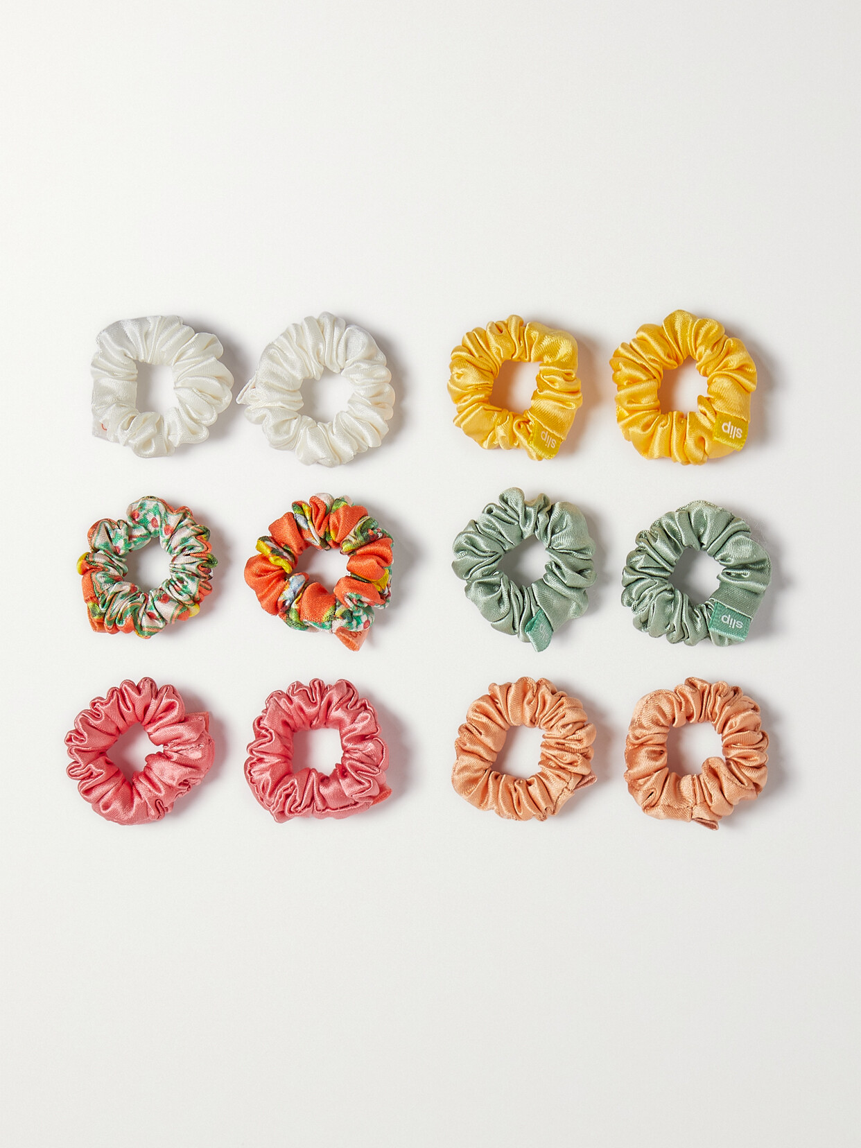 Slip - La Dolce Vita Set Of 12 Mini Silk Hair Ties - Multi