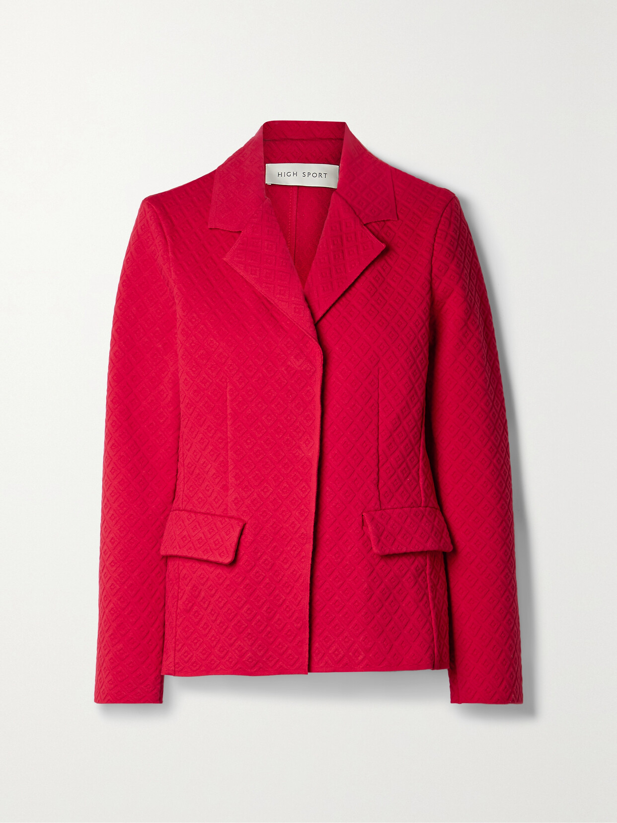 HIGH SPORT - Rami Stretch-cotton Jacquard Blazer - Red