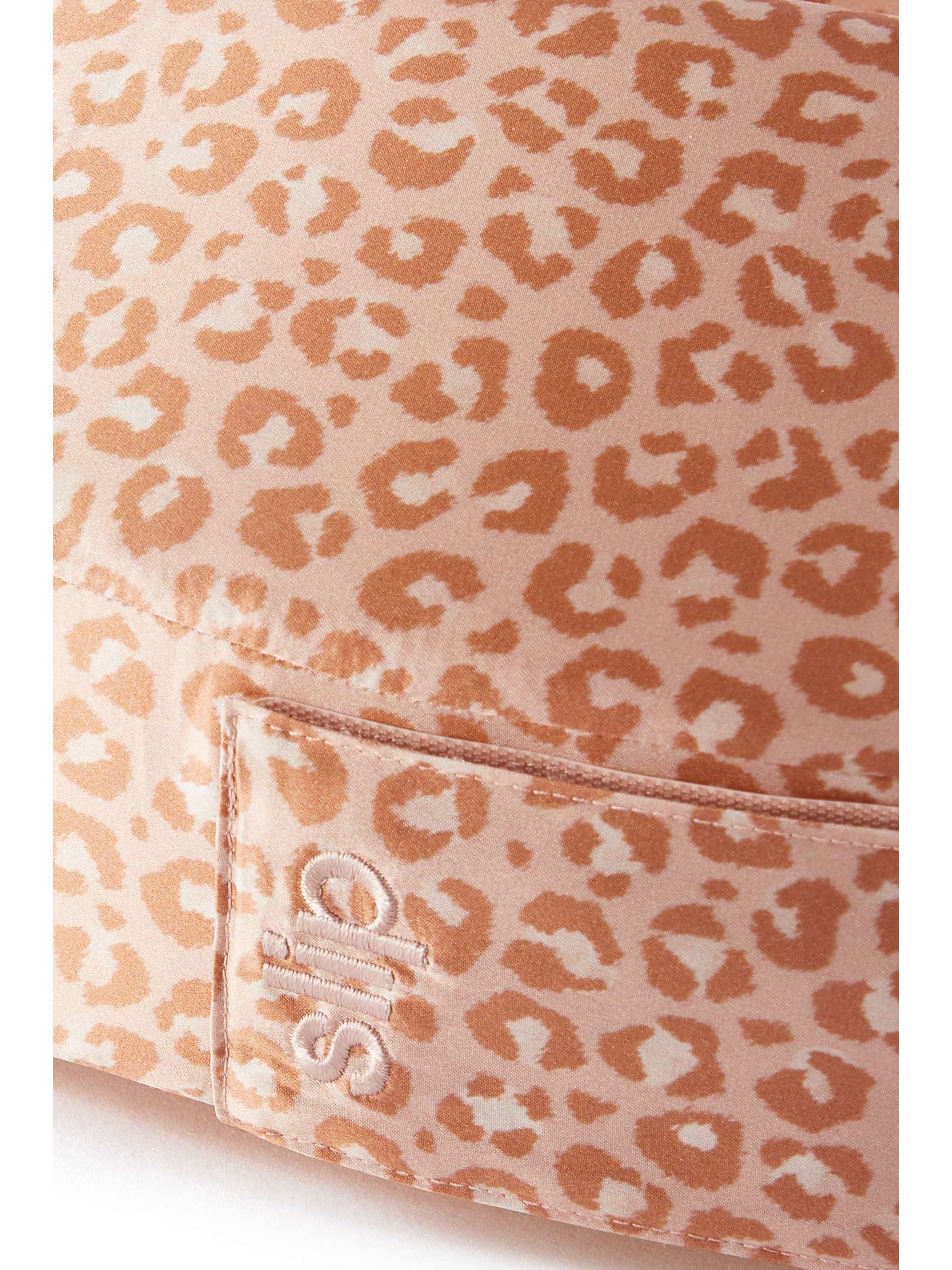 SLIP Jet Setter Leopard-Print Silk Travel Pillow