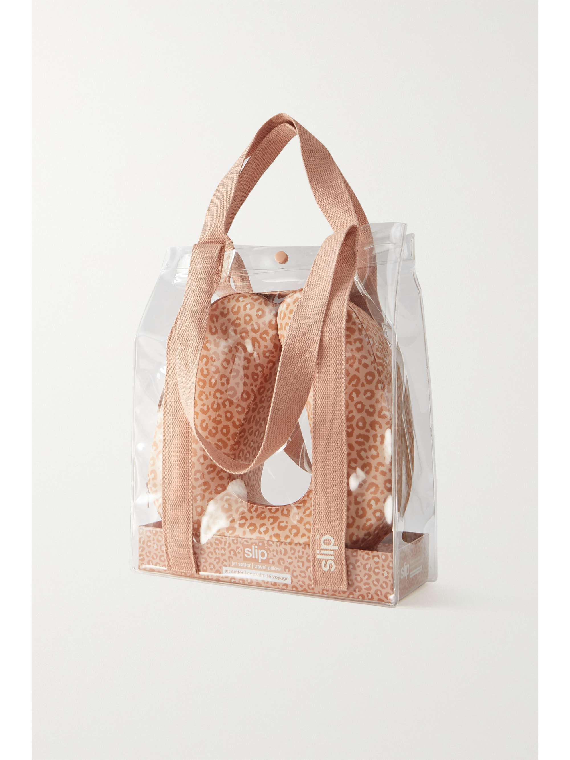 SLIP Jet Setter Leopard-Print Silk Travel Pillow