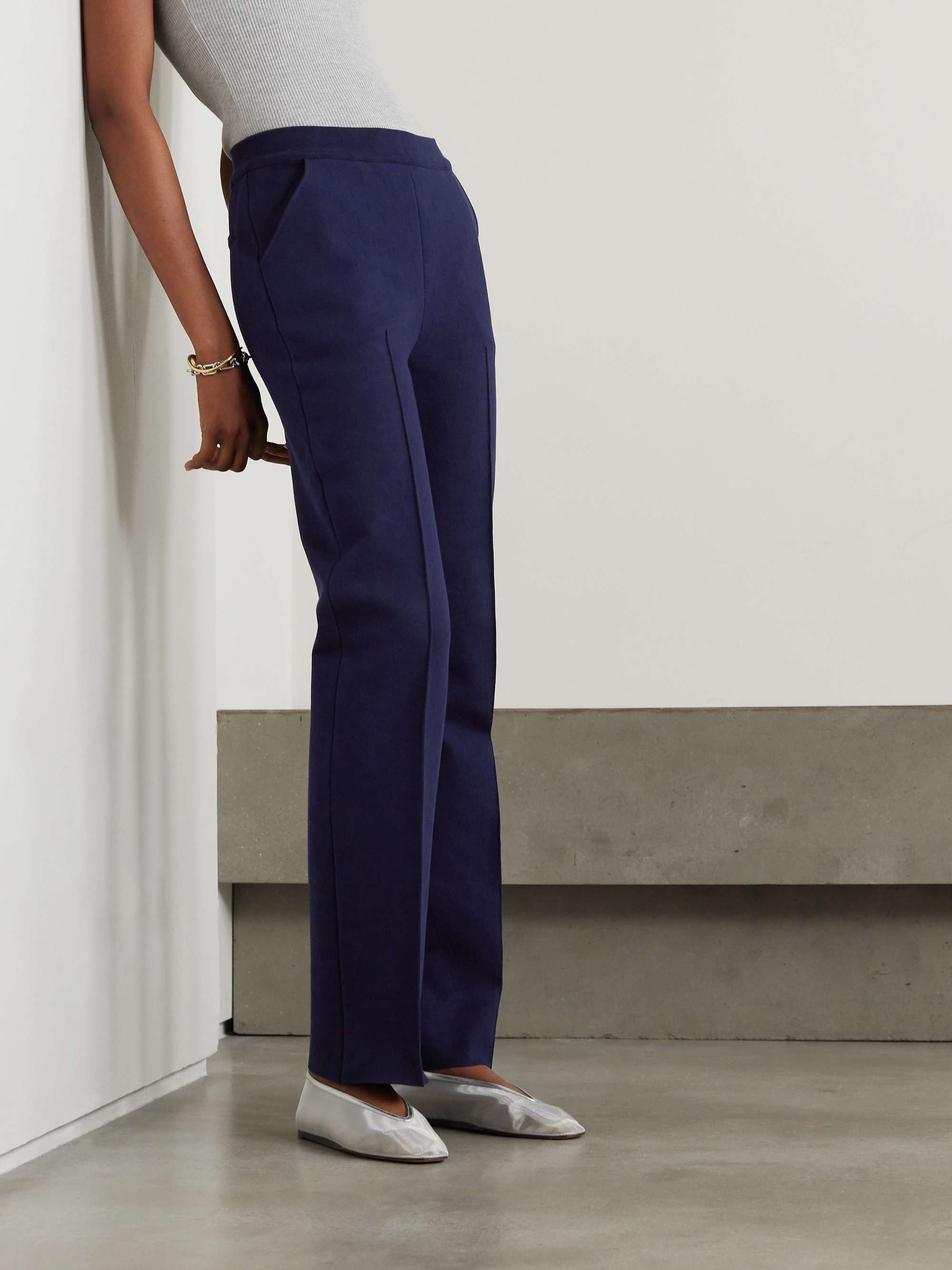 HIGH SPORT Kick pleated stretch-cotton straight-leg pants