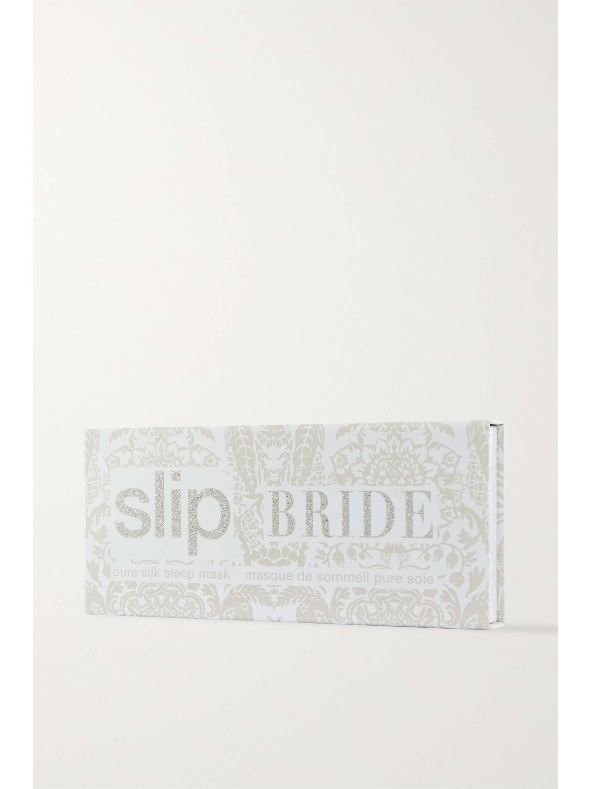 SLIP Bride embroidered faux pearl-embellished printed silk eye mask