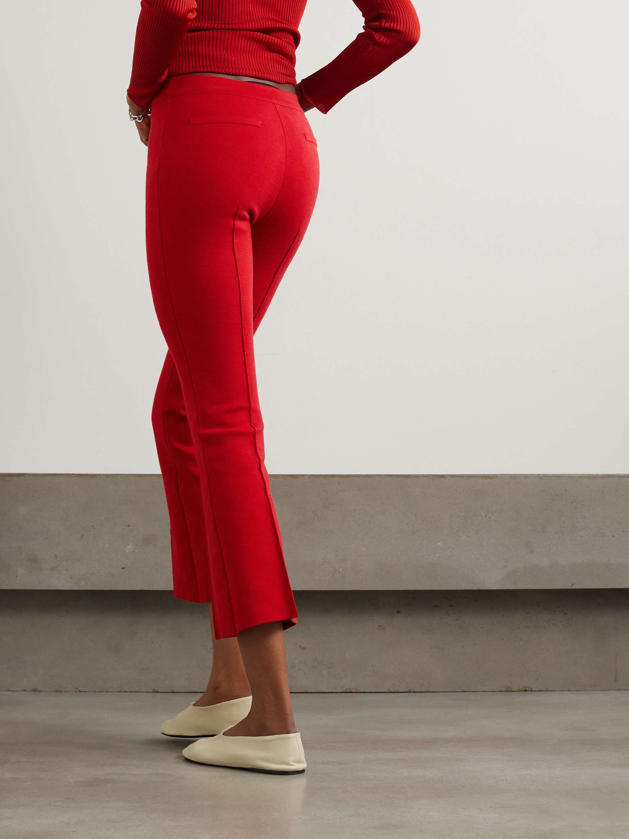 HIGH SPORT Kick cropped stretch cotton-blend flared pants