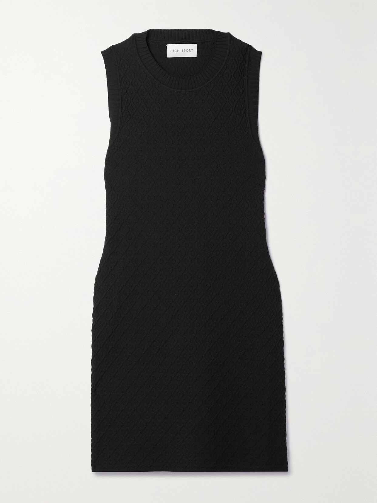 High Sport Shaya Jacquard-knit Cotton-blend Mini Dress In Black