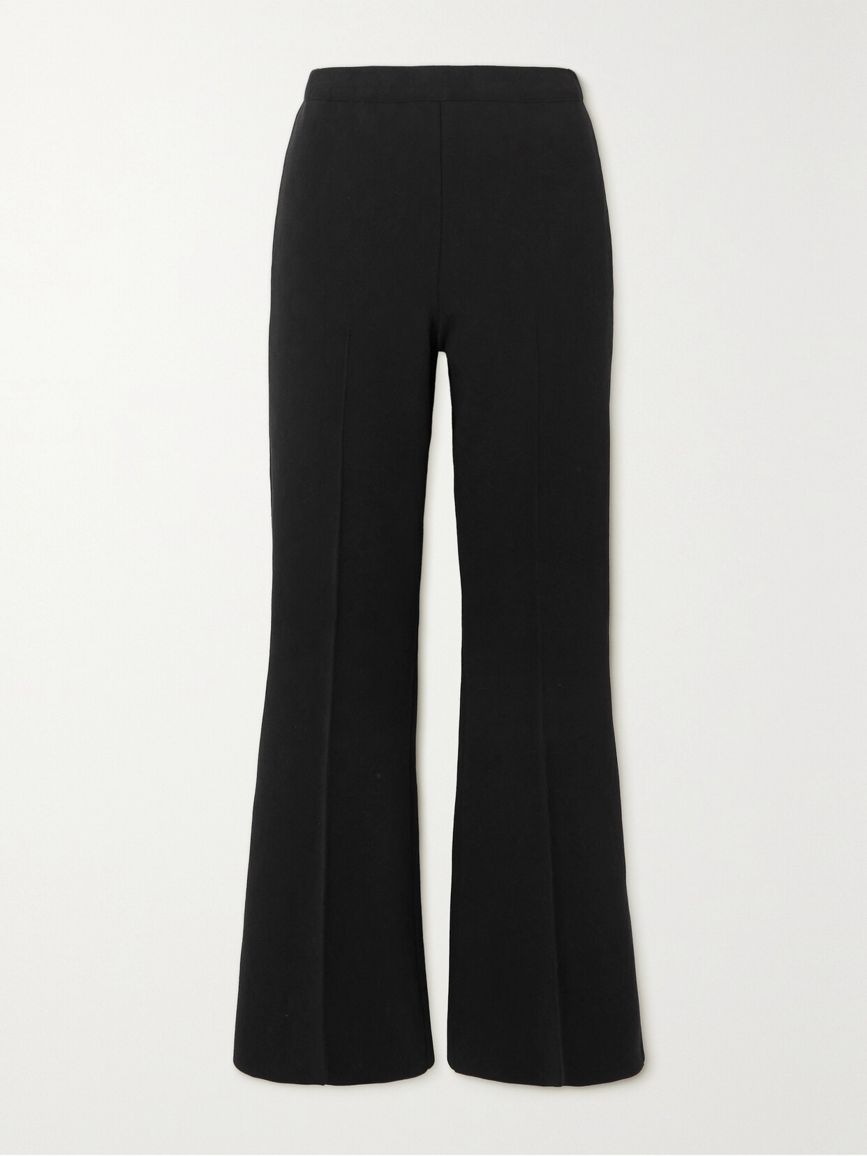 High Sport Kick Stretch-cotton Flared Pants In Black