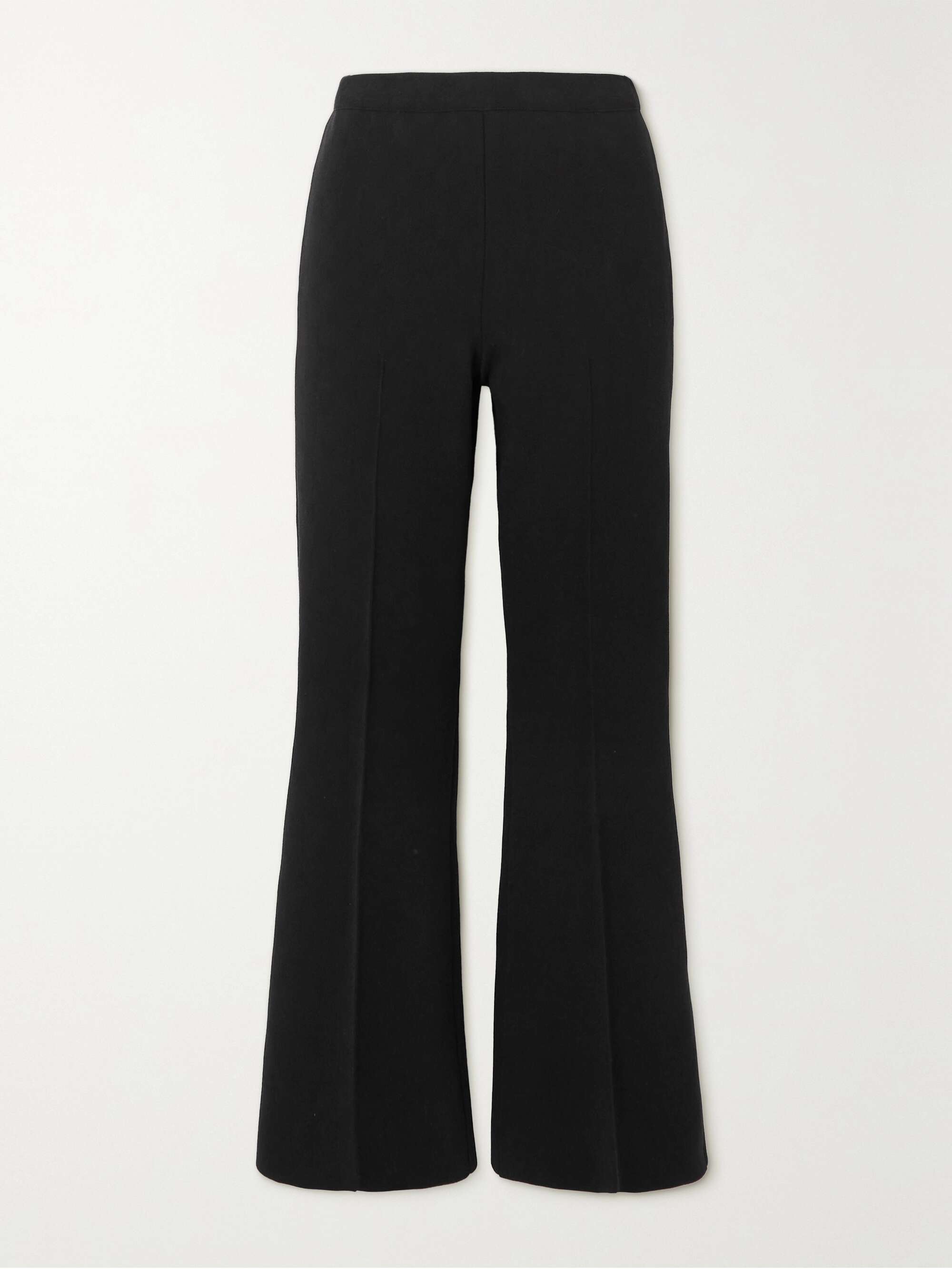 Women's black cotton stretch cropped trousers