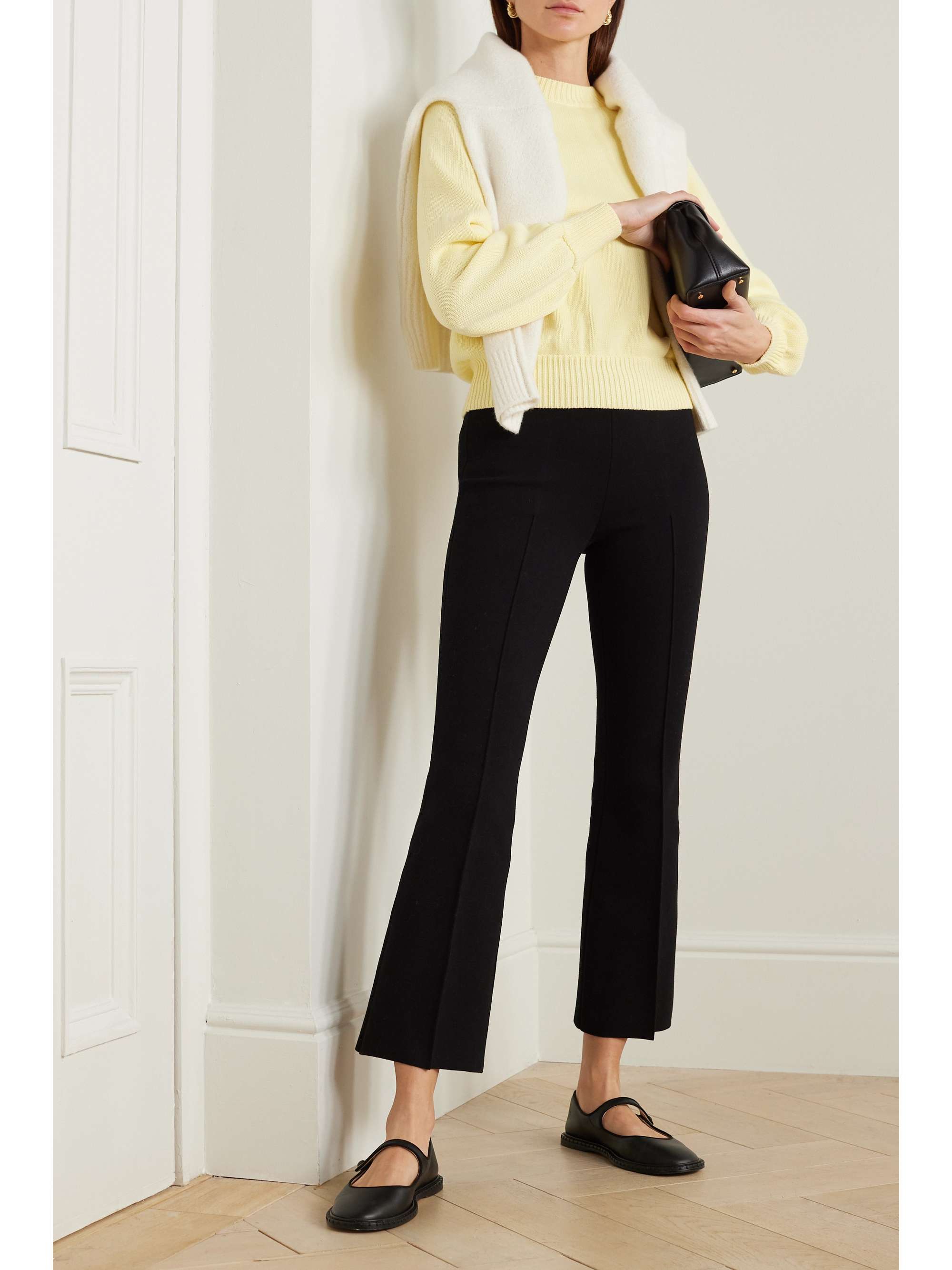 Kick cropped stretch-cotton flared pants