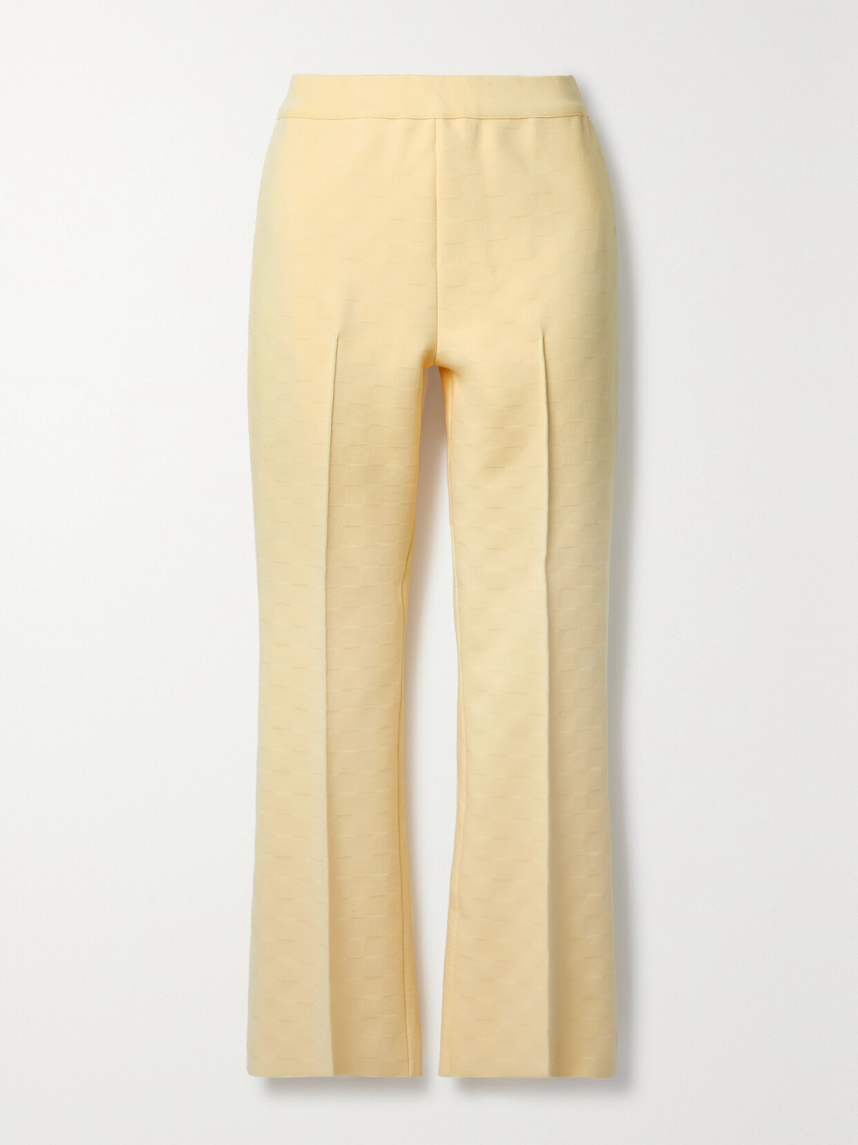 HIGH SPORT - Kick Cropped Stretch-cotton Flared Pants - Yellow