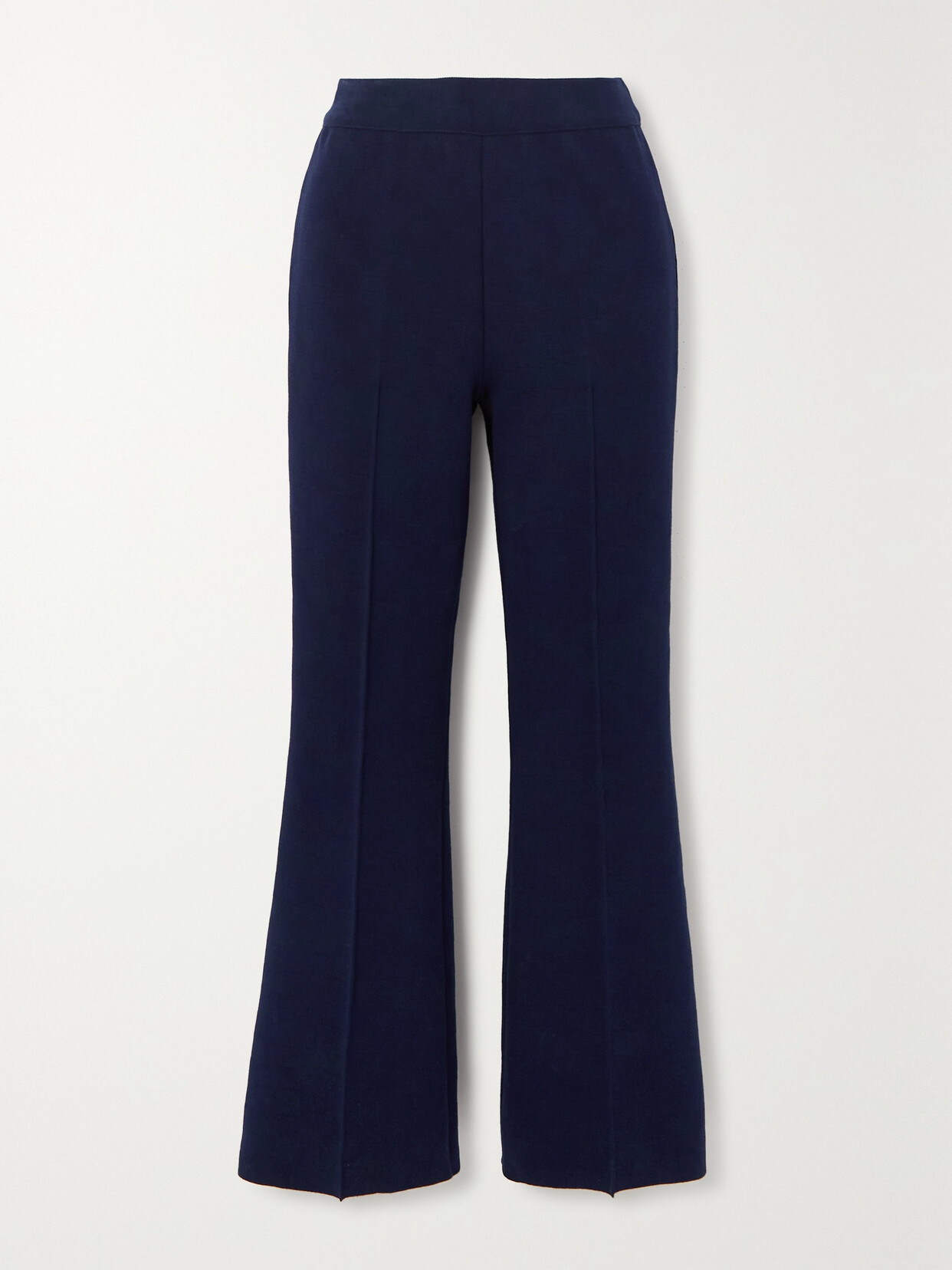 HIGH SPORT - Kick Cropped Stretch-cotton Flared Pants - Blue