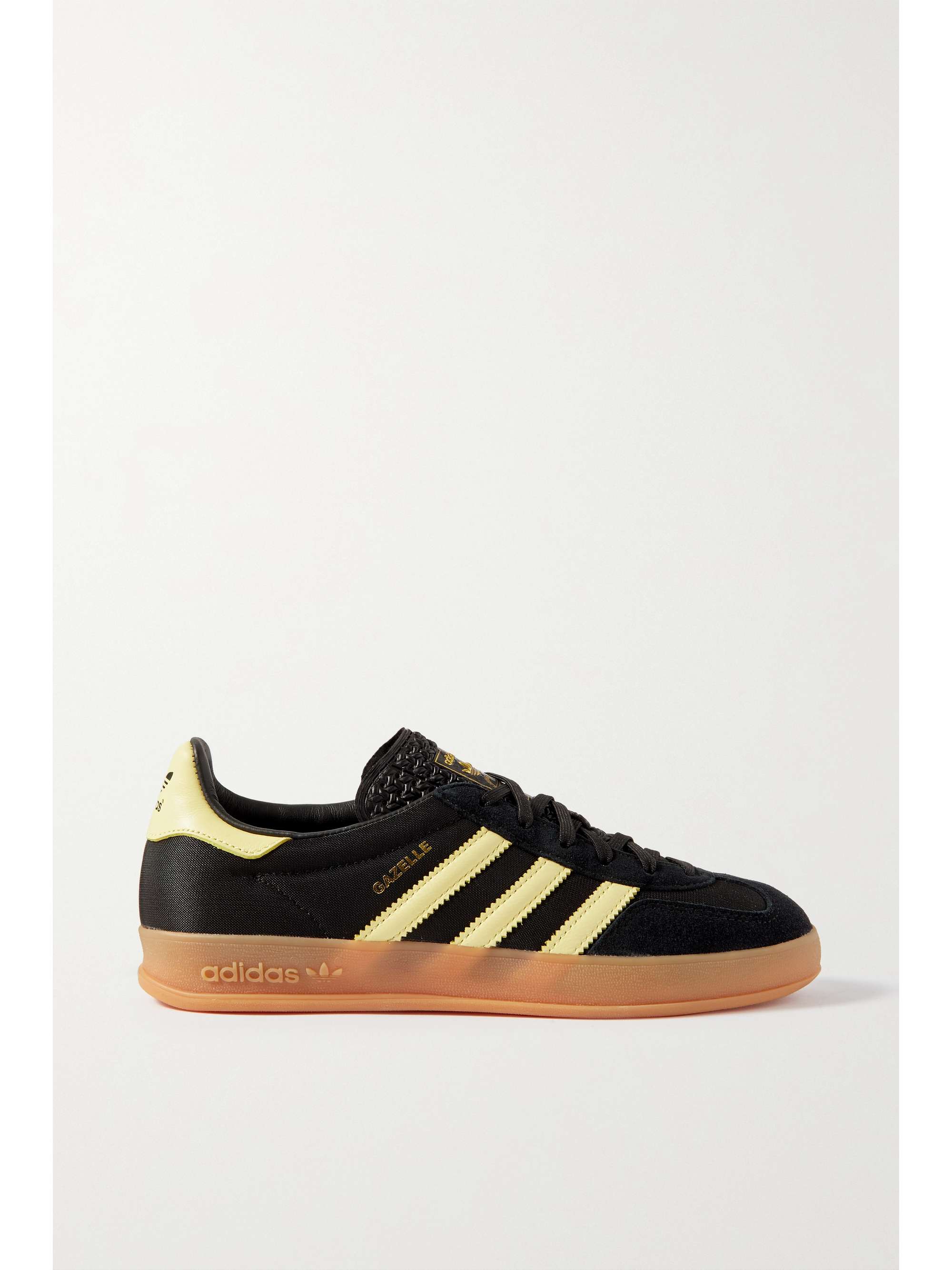 adidas gazelle black leather gum sole